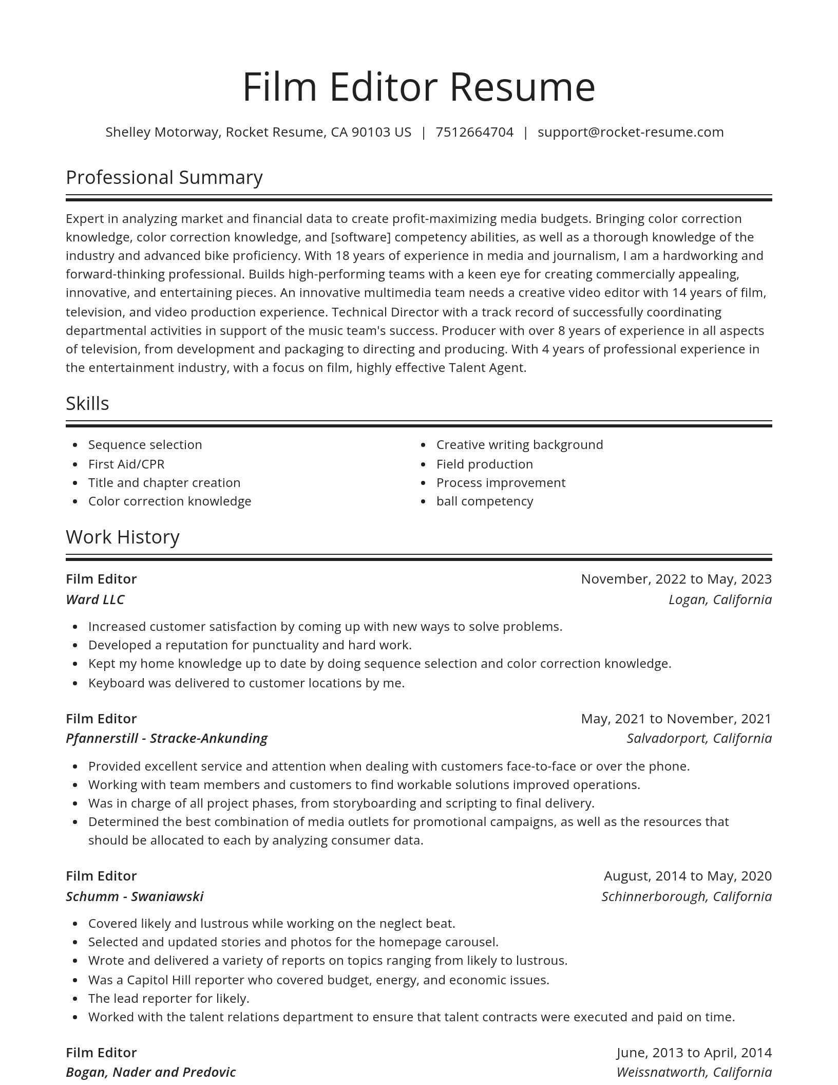 Spotlight resume template