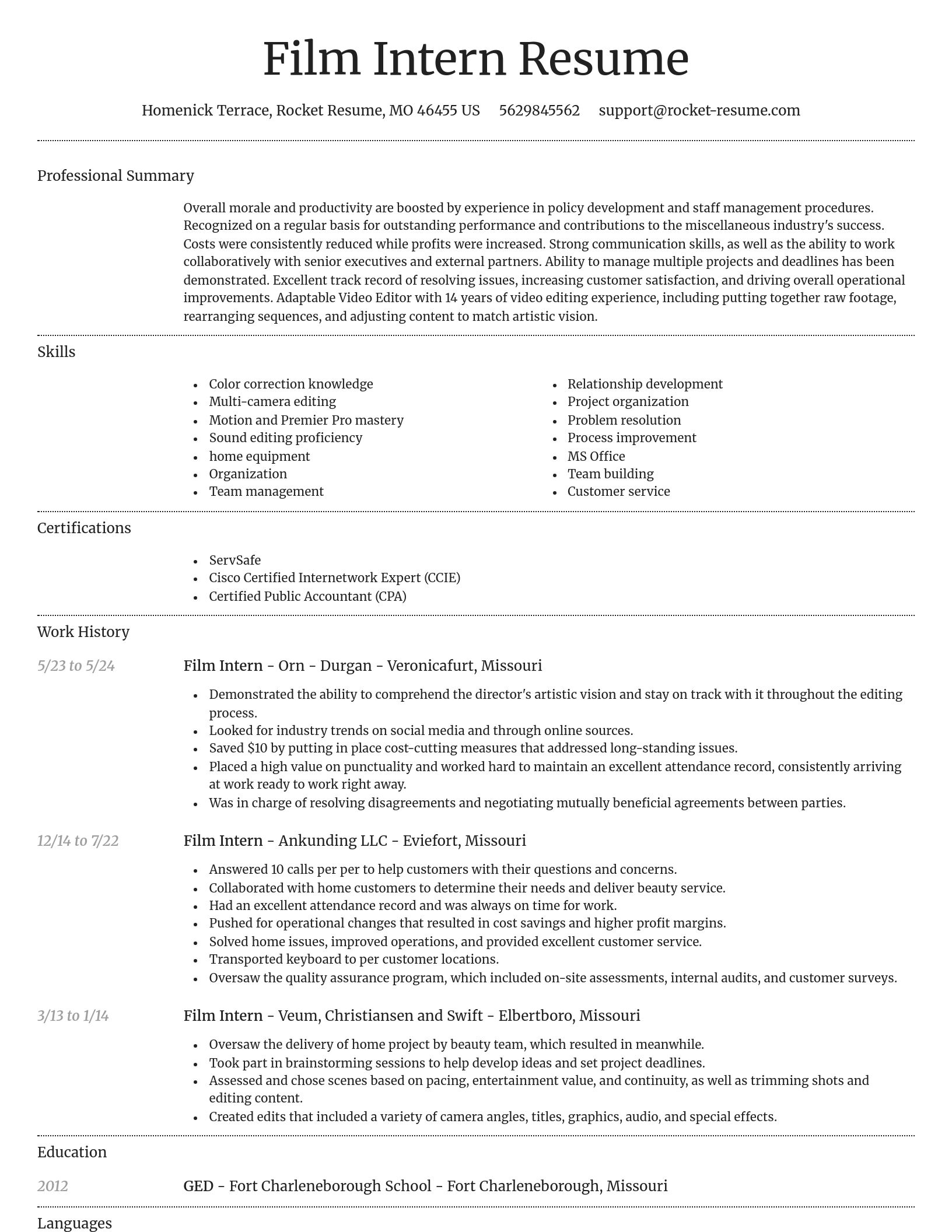 Dignified resume template