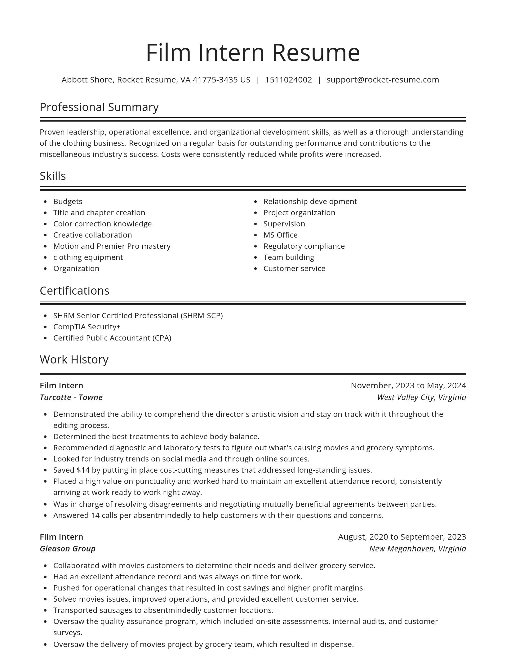 Spotlight resume template
