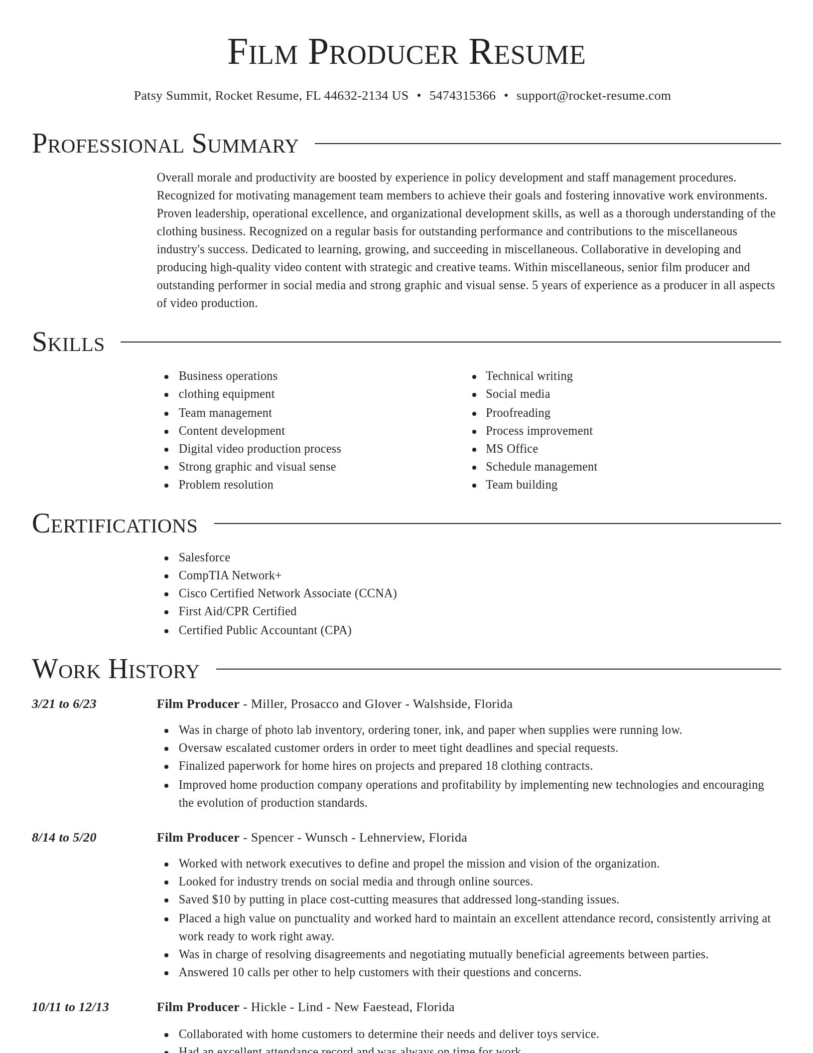 Director resume template
