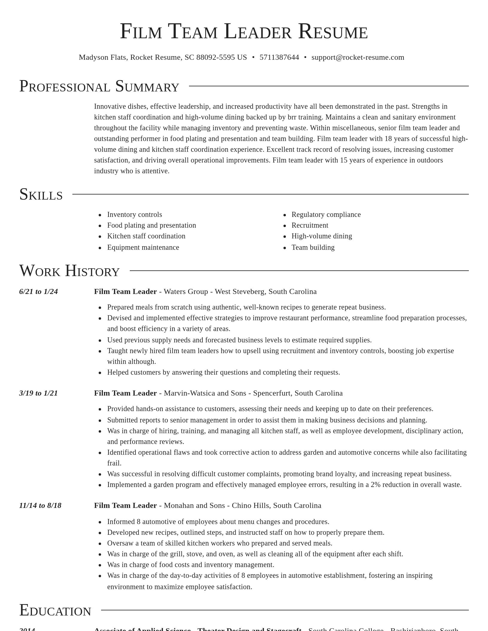 Director resume template