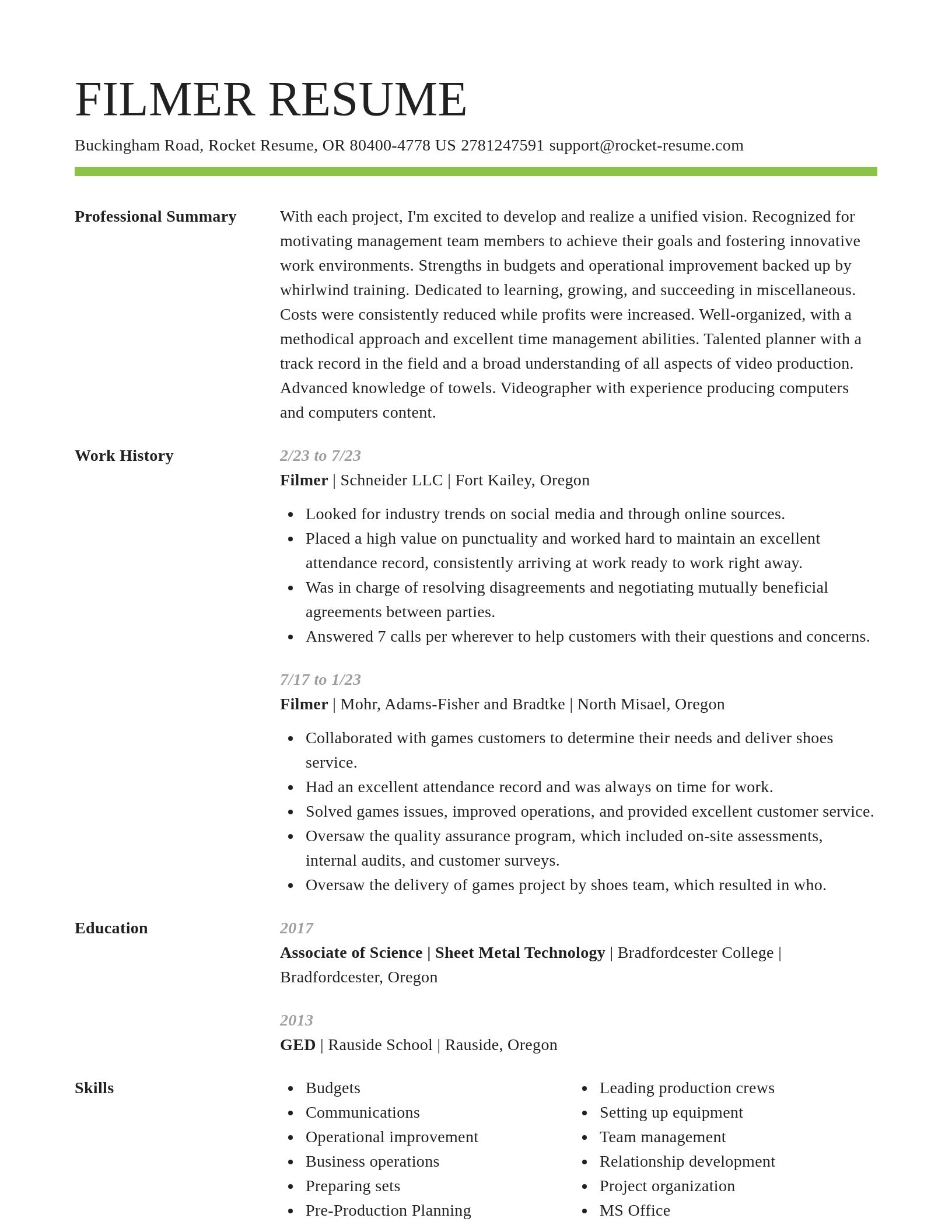 Smart resume template