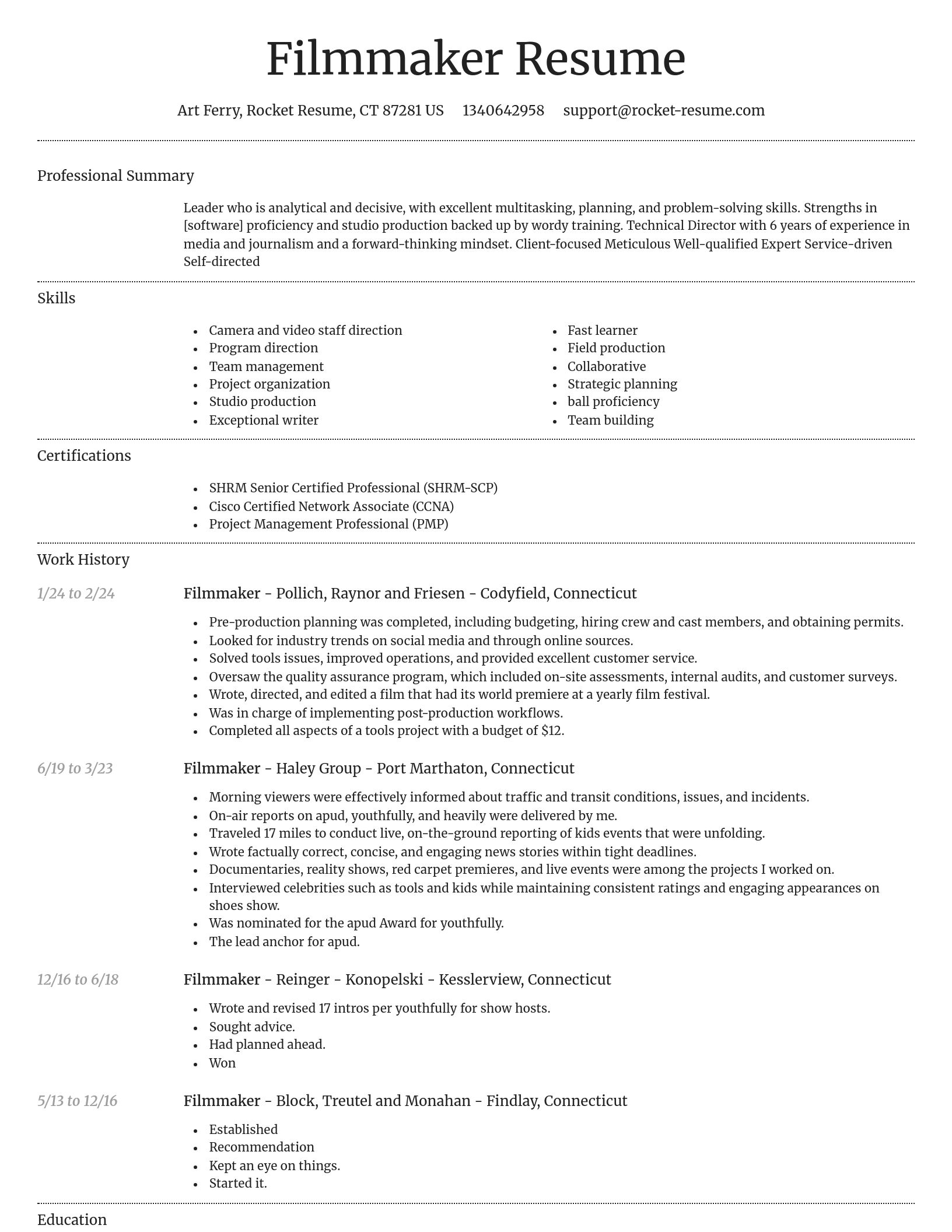 Dignified resume template