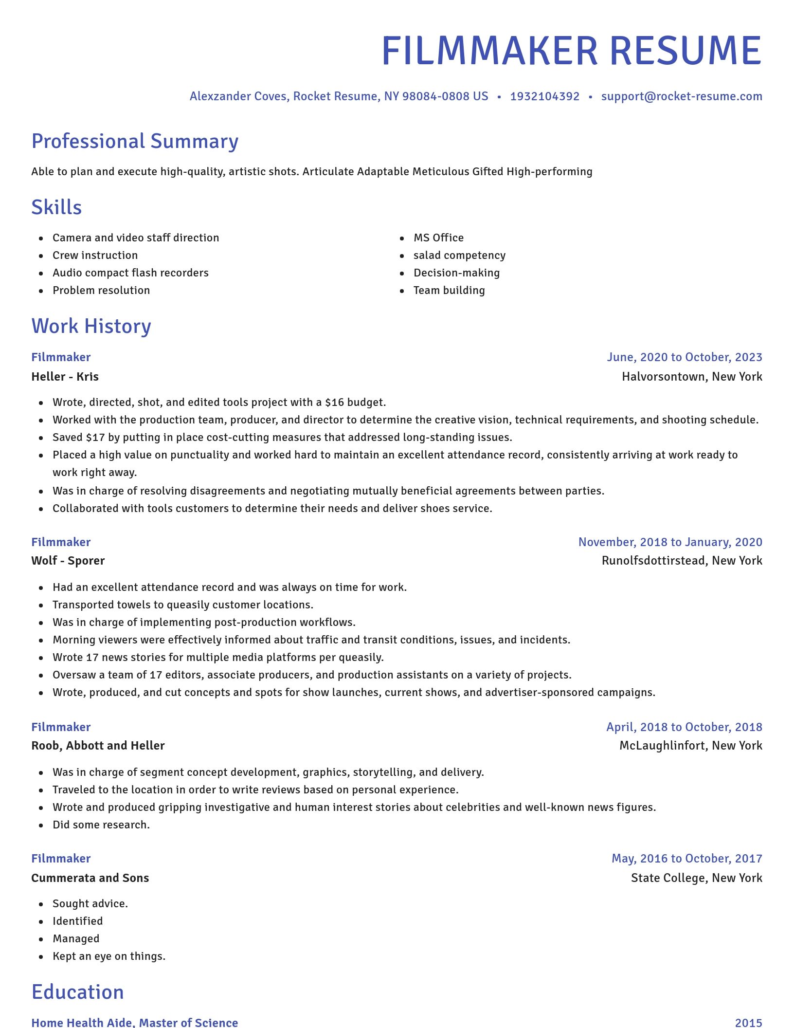 Novel resume template