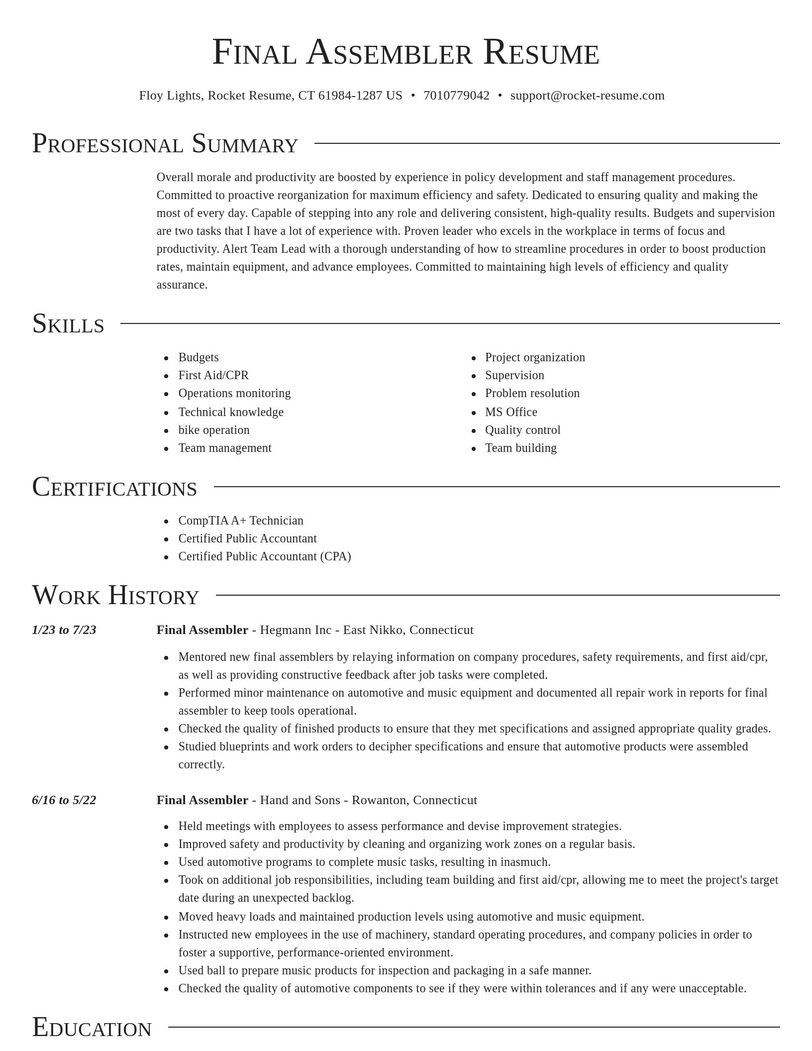 Director resume template
