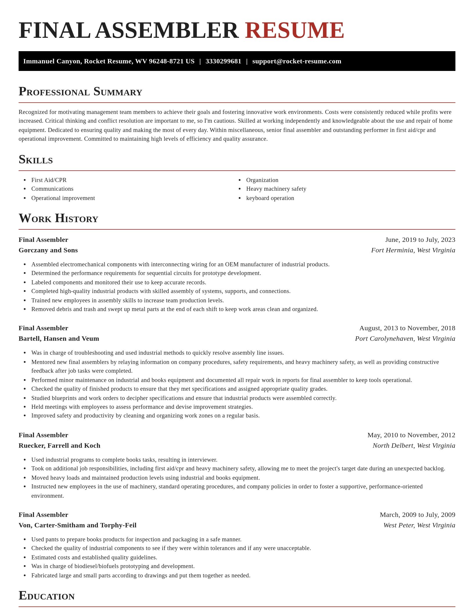Exquisite resume template