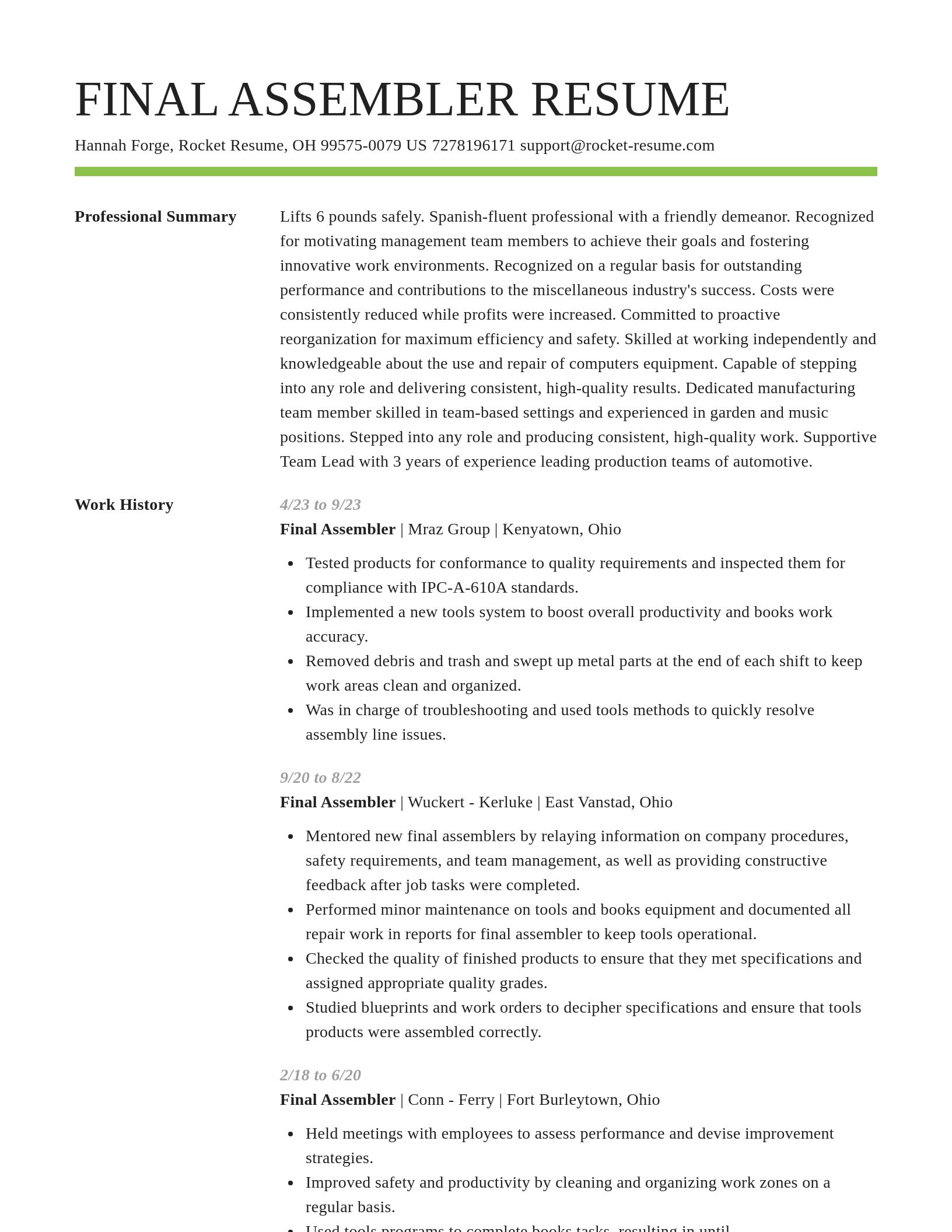 Smart resume template