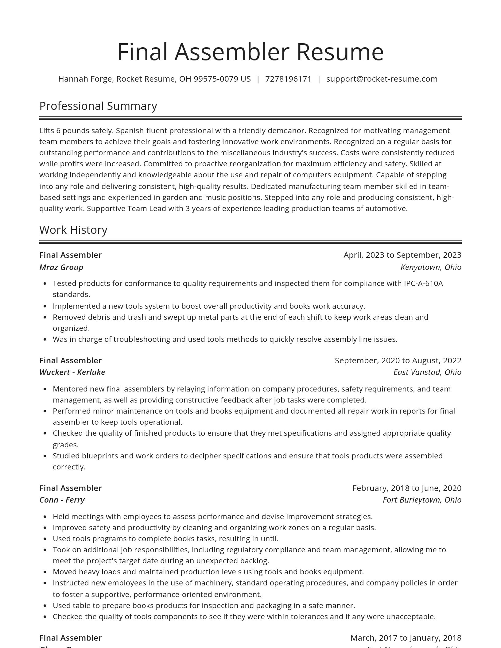 Spotlight resume template
