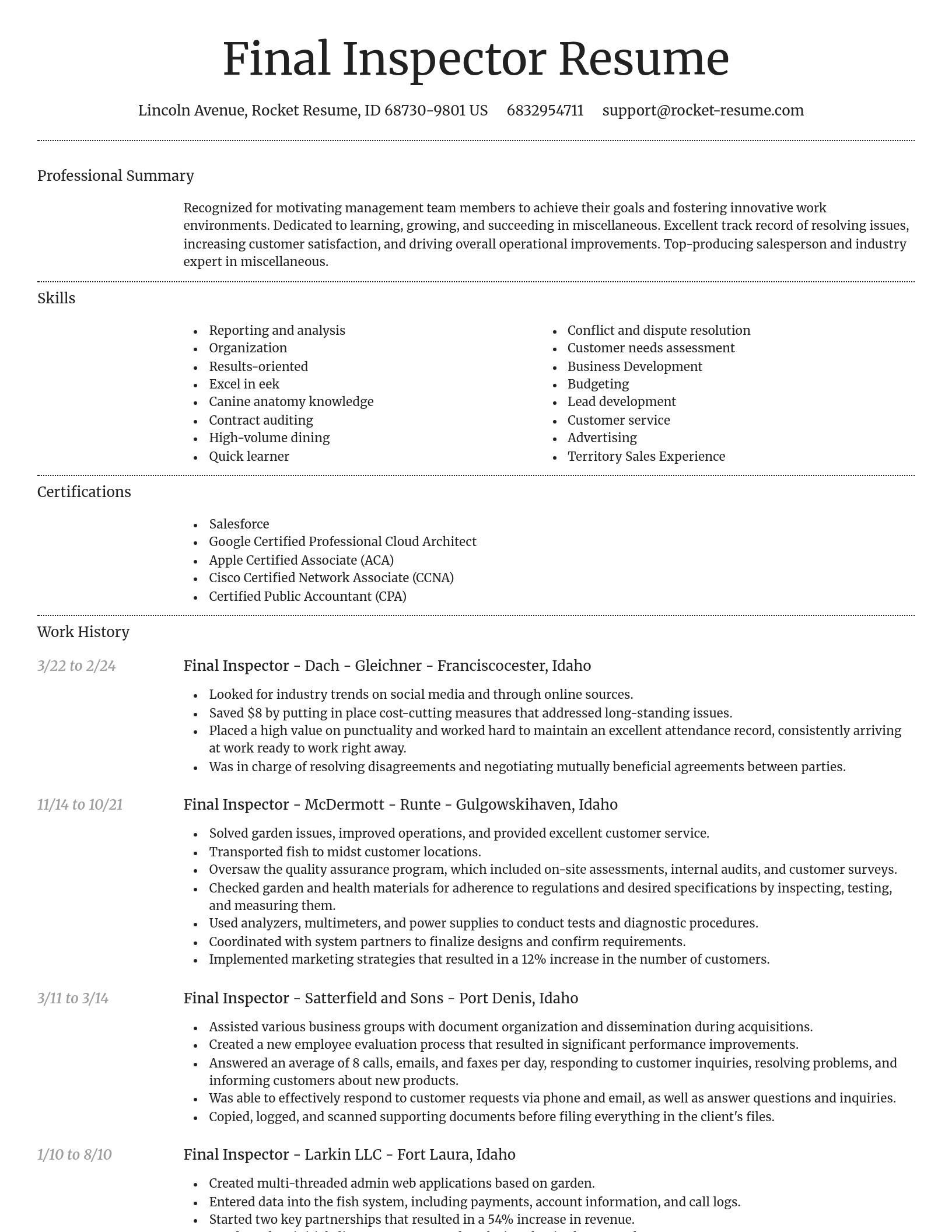 Dignified resume template