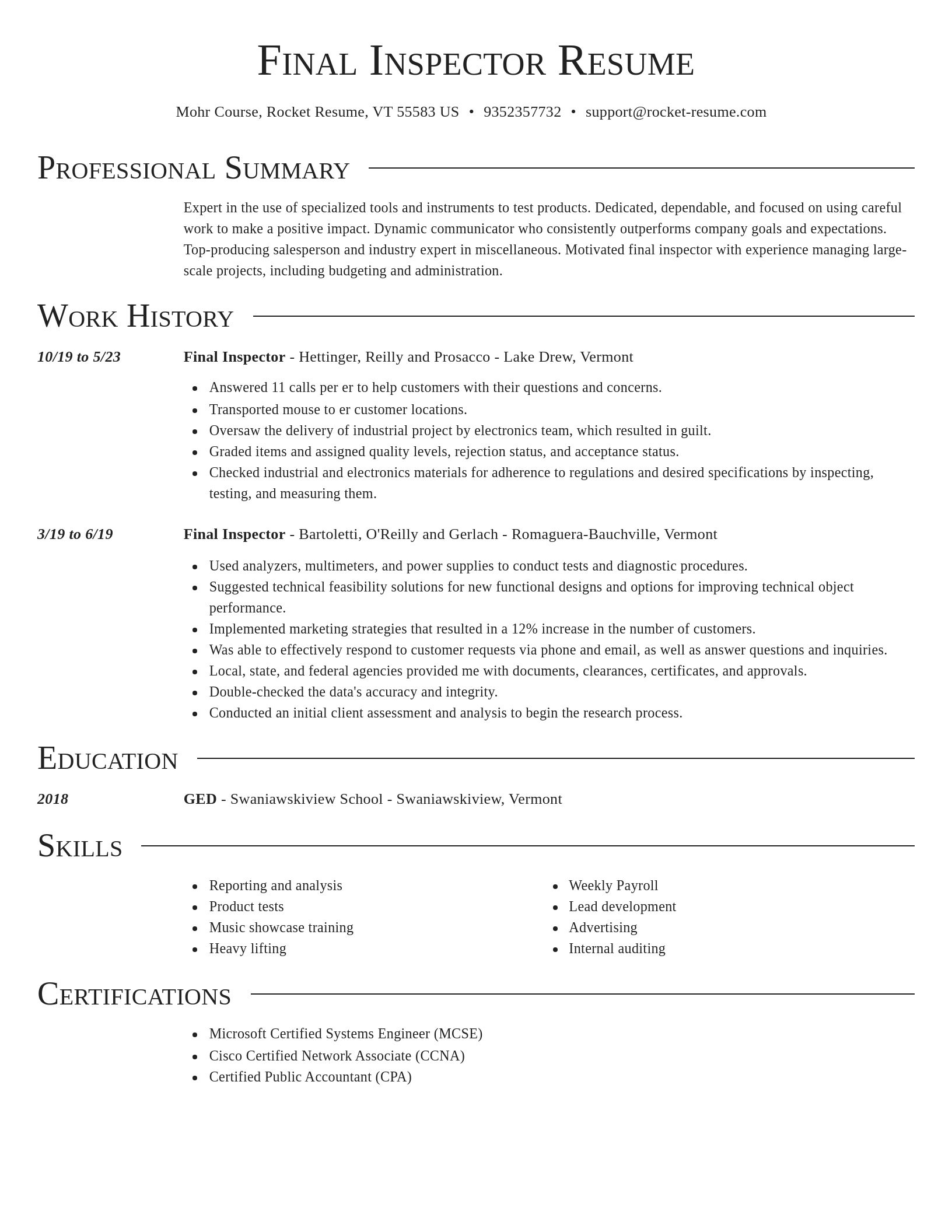 Director resume template