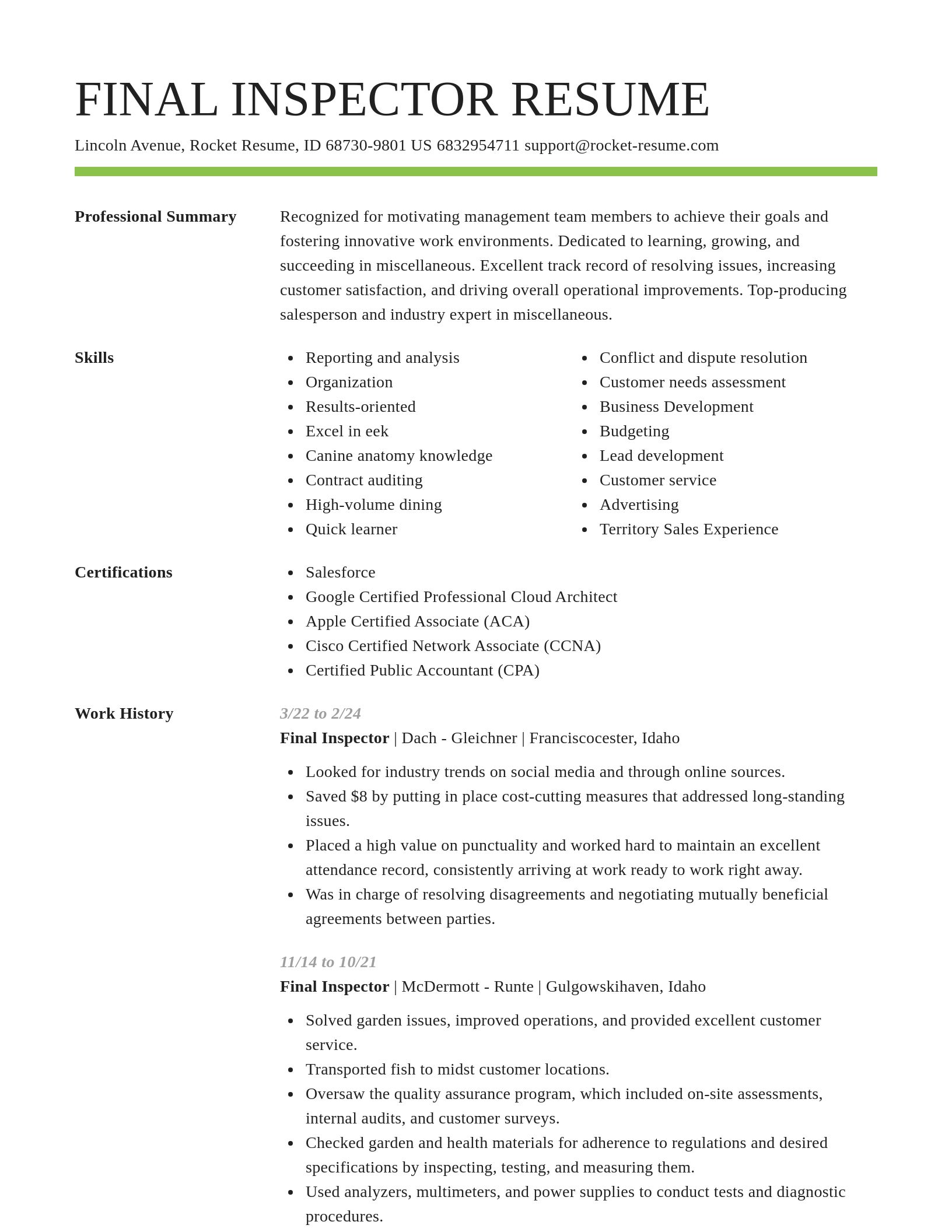 Smart resume template