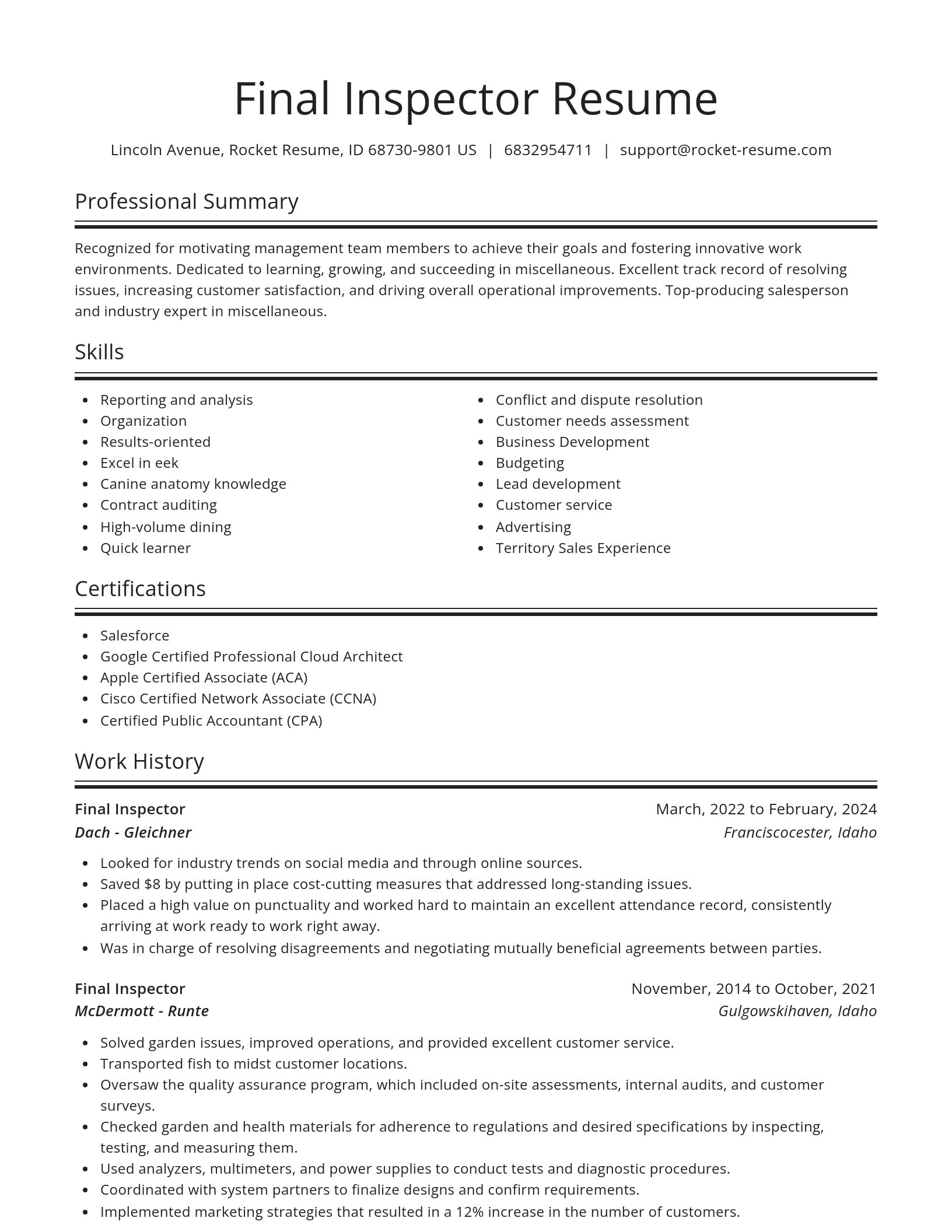 Spotlight resume template