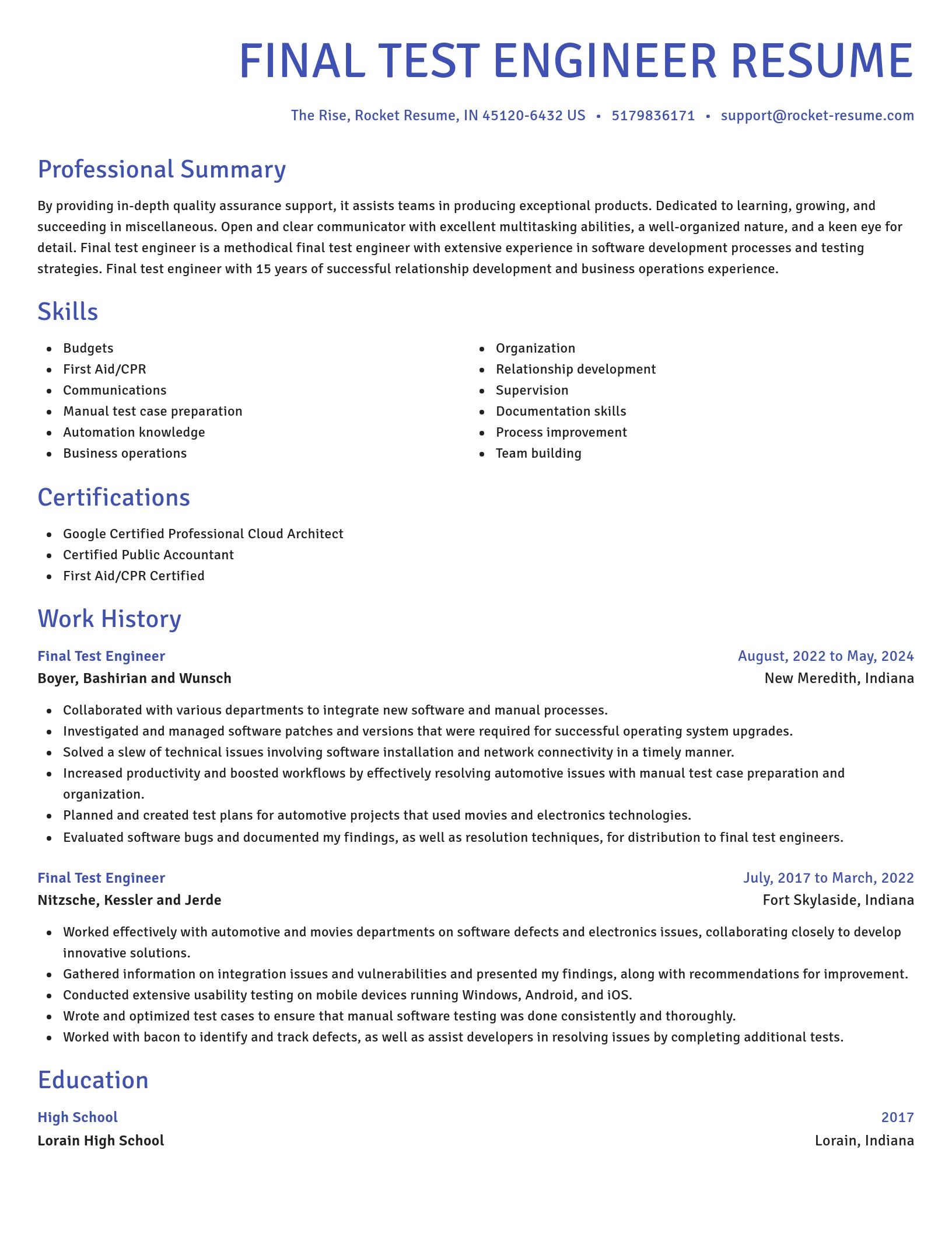 Novel resume template