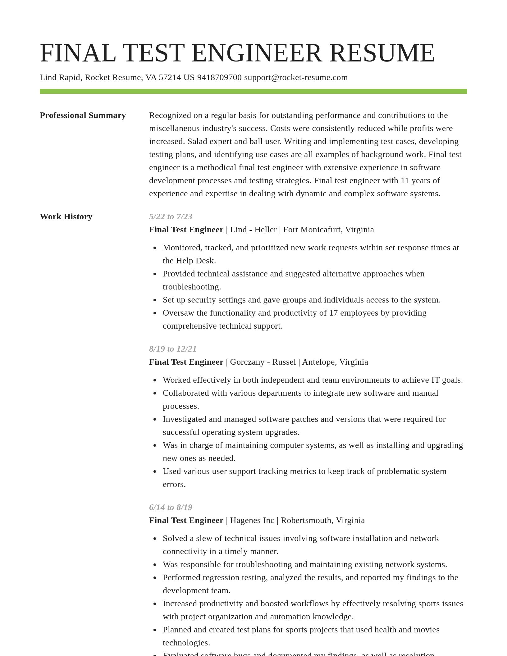 Smart resume template