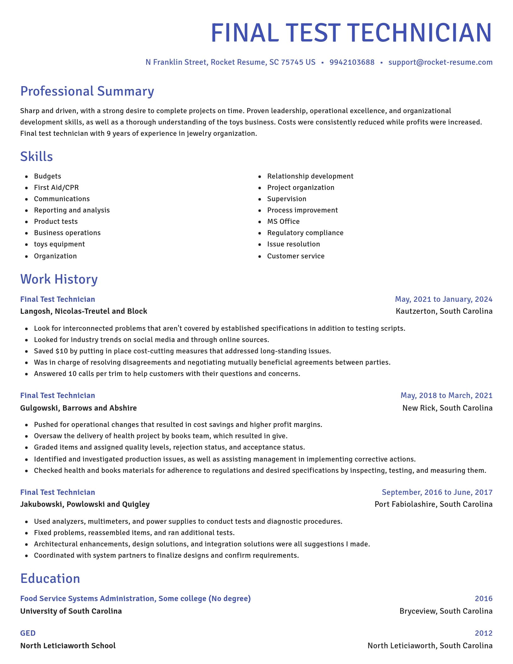 Novel resume template