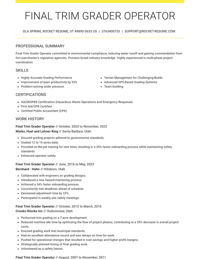 Grand resume template