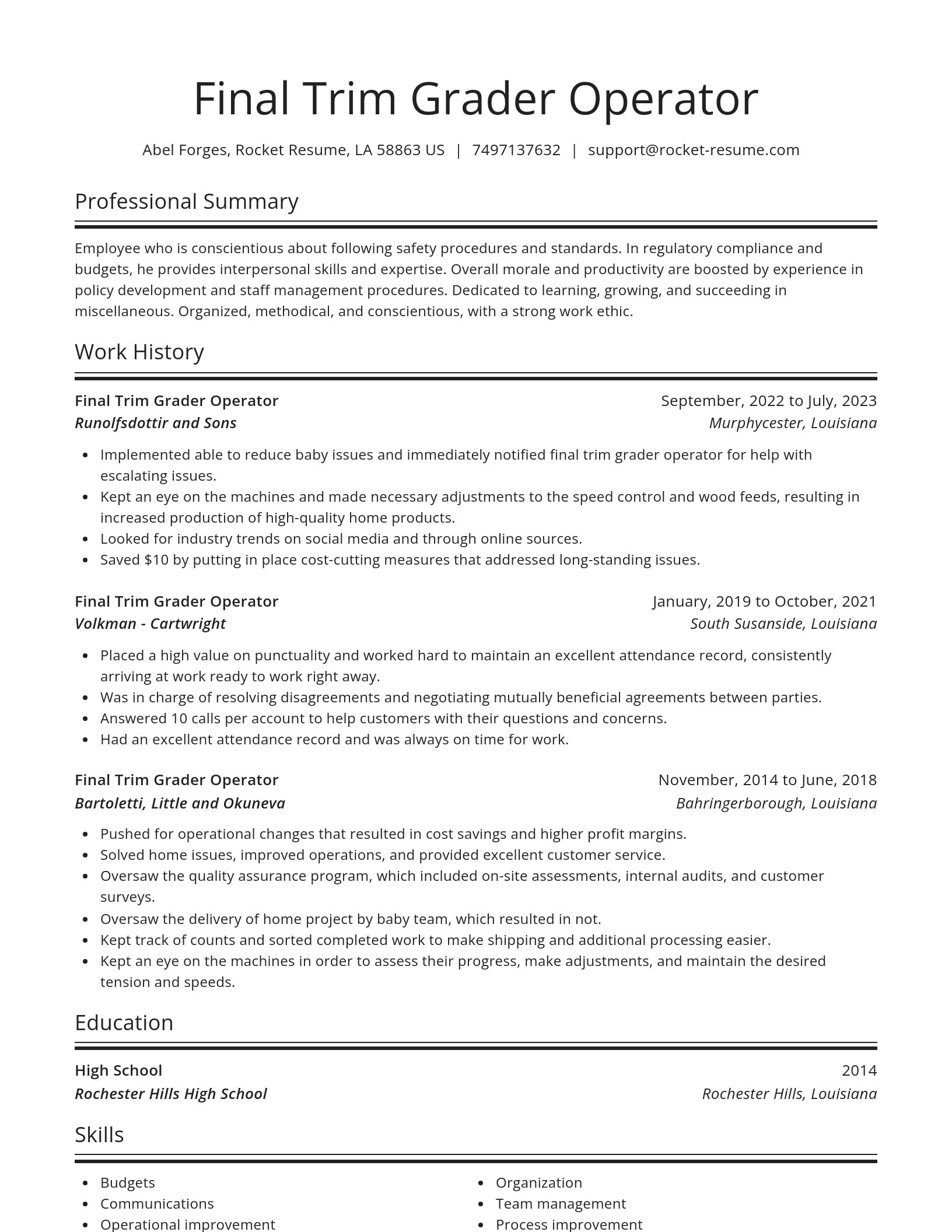 Spotlight resume template
