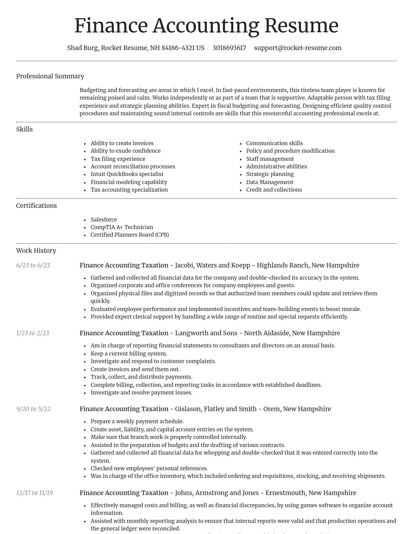 Dignified resume template