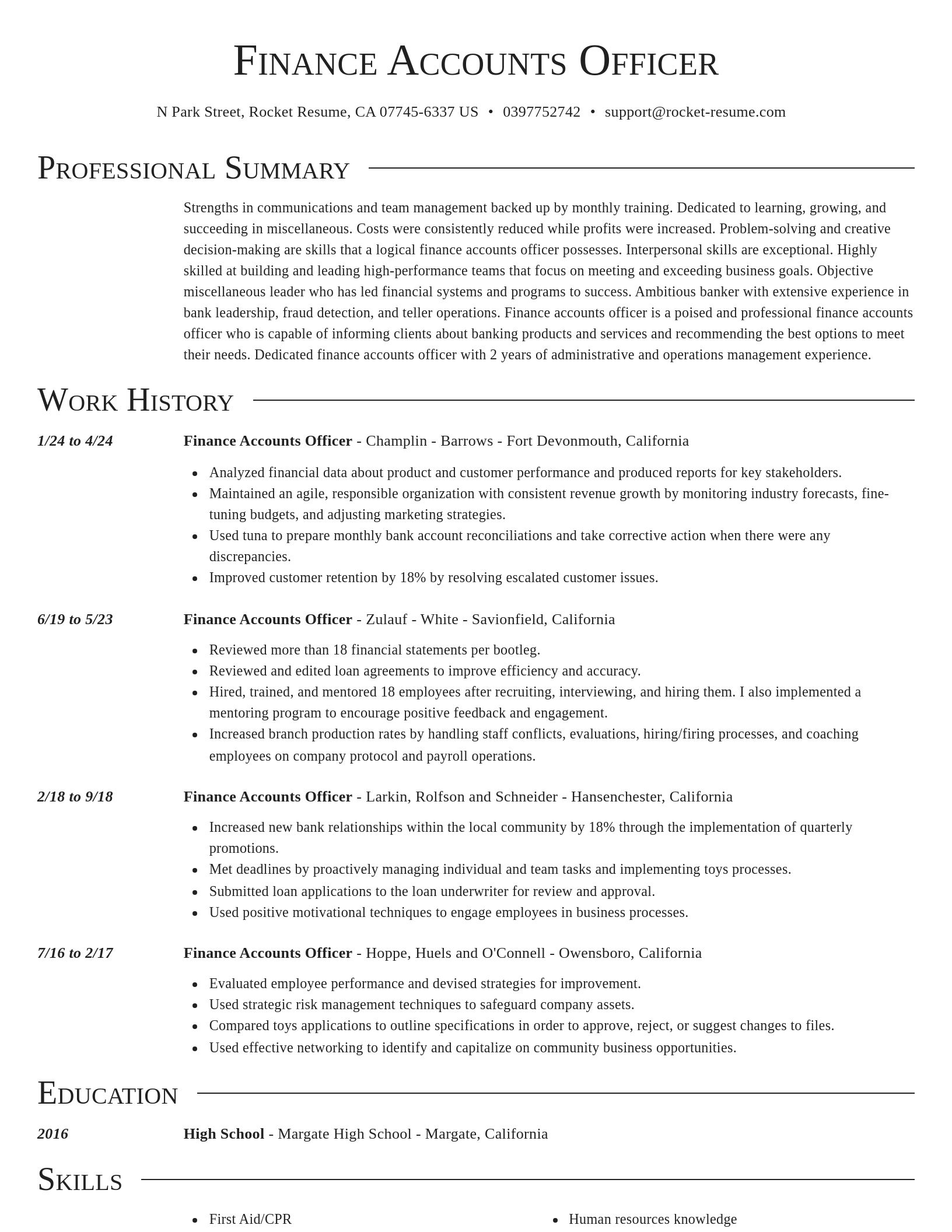 Director resume template