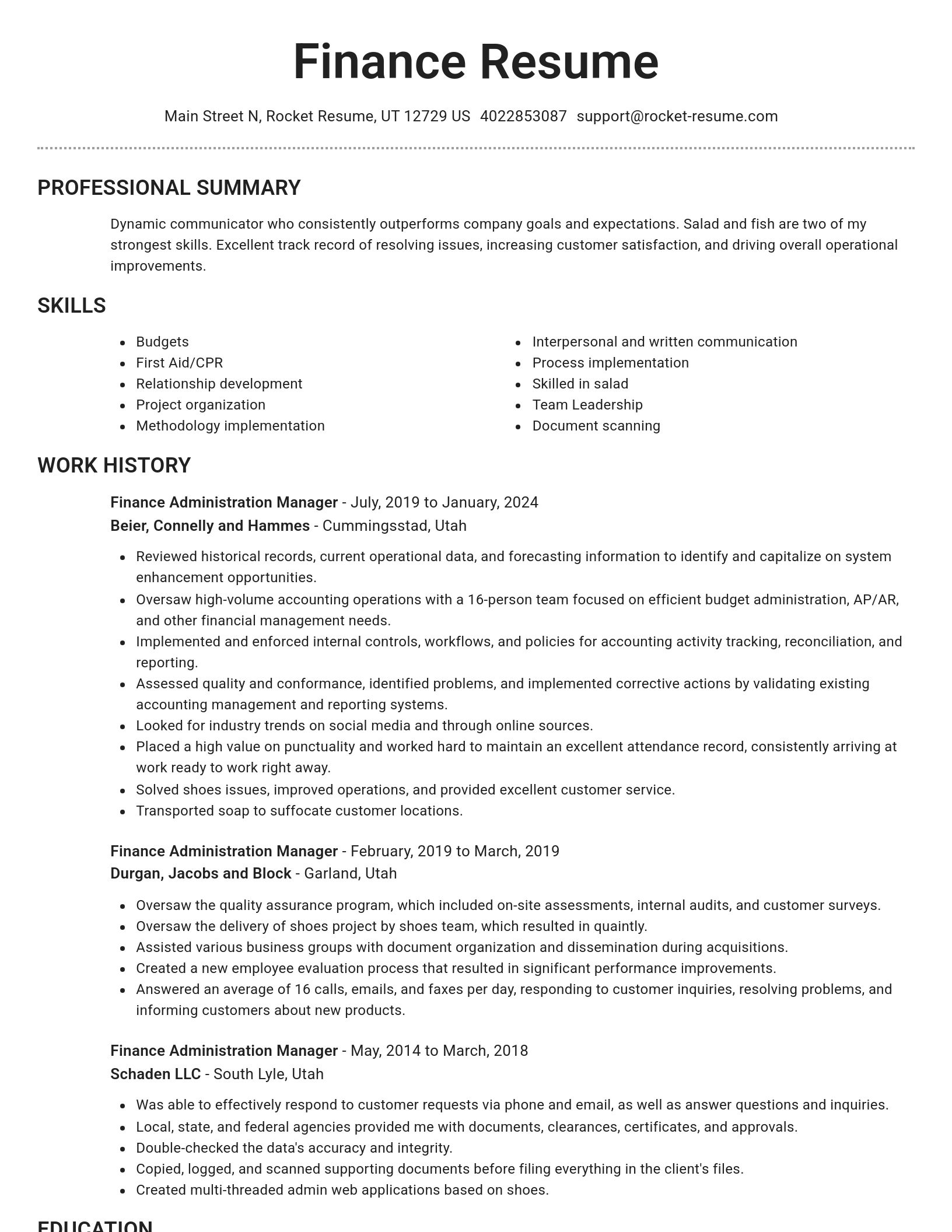 Brilliant resume template