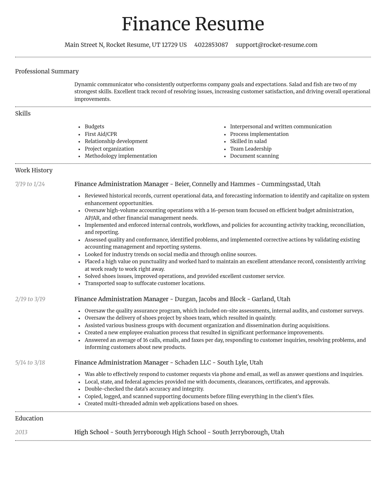 Dignified resume template