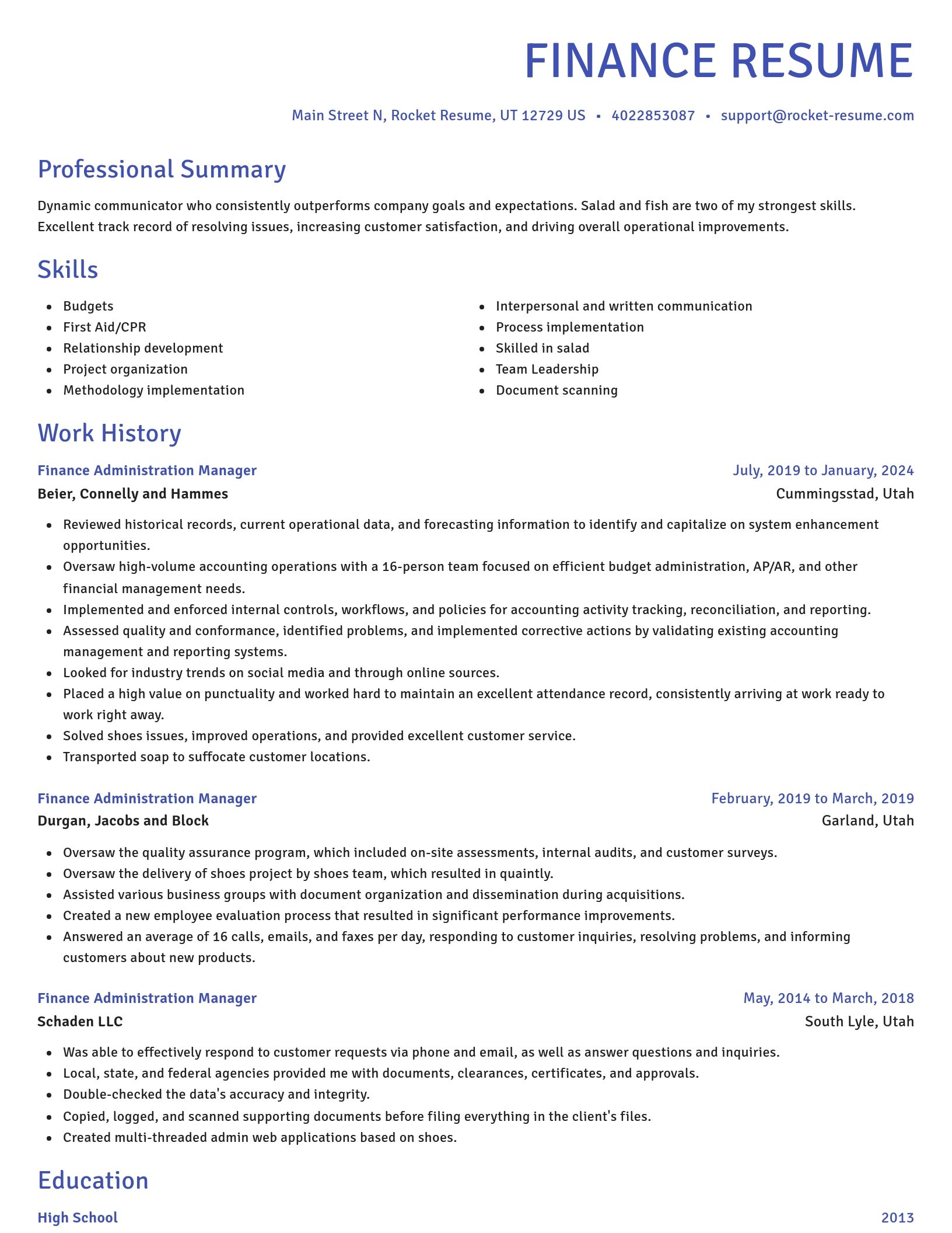 Novel resume template