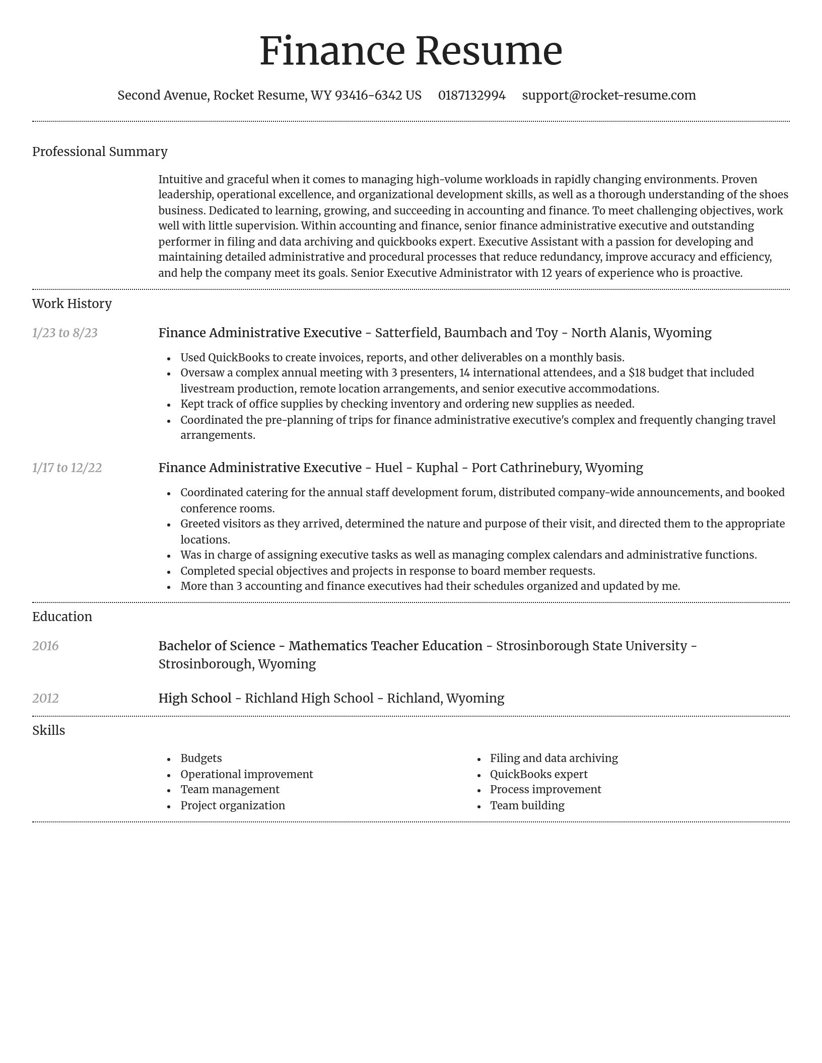 Dignified resume template