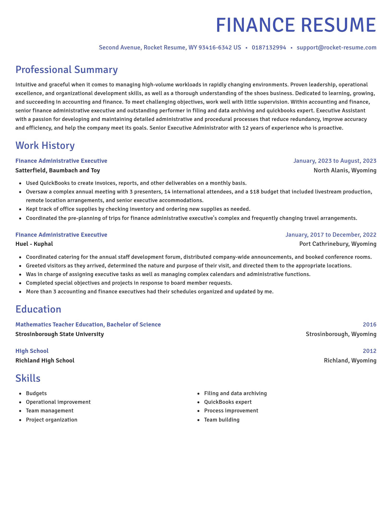 Novel resume template
