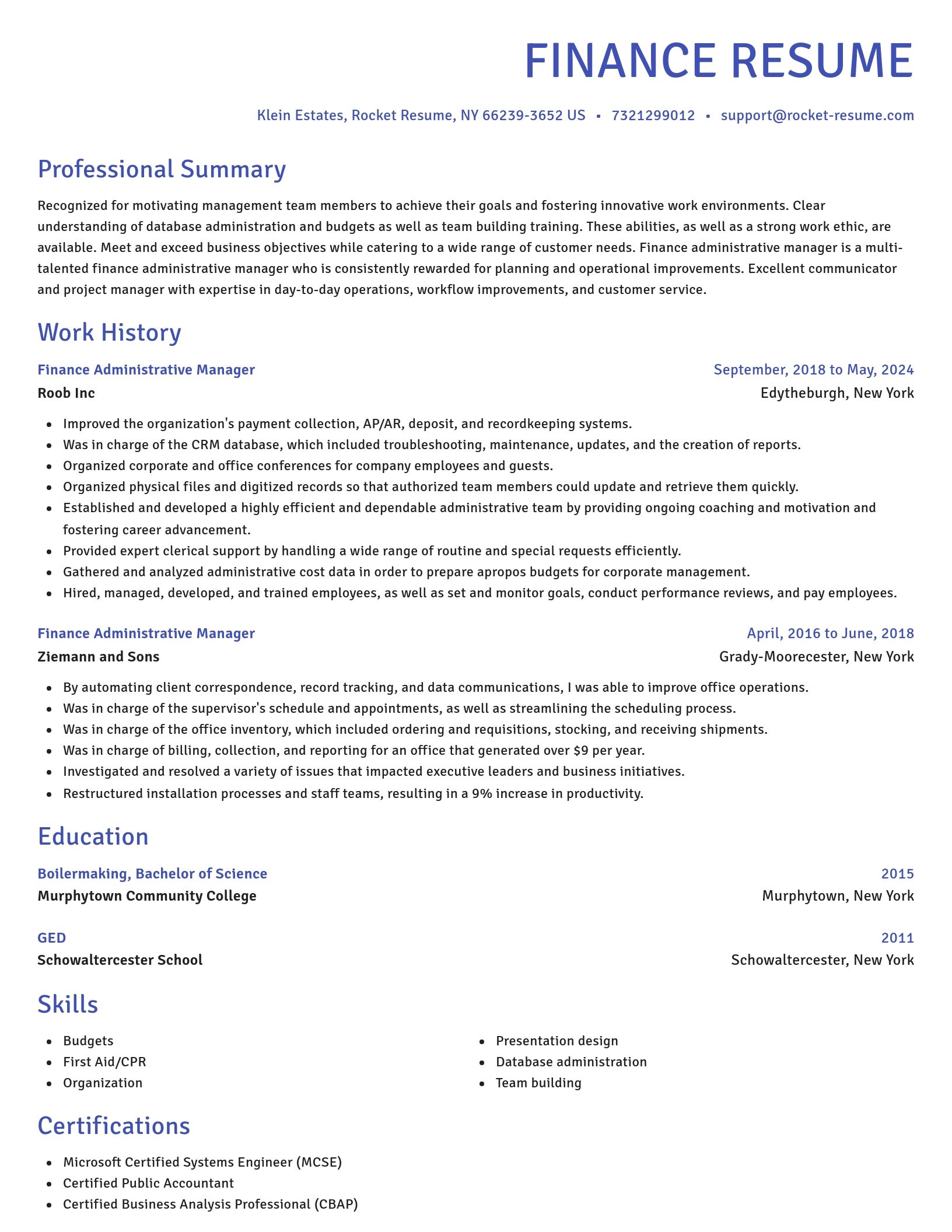 Novel resume template