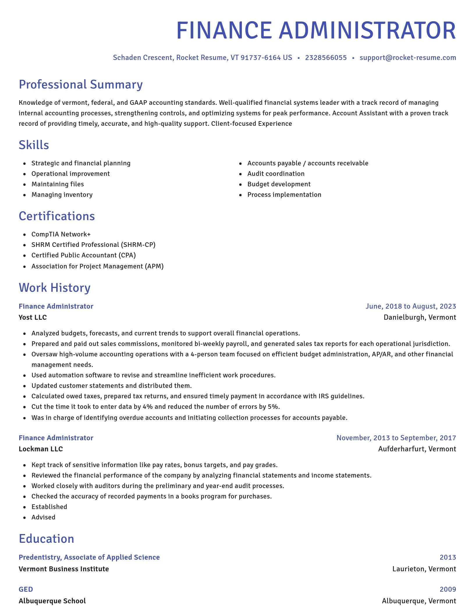 Novel resume template