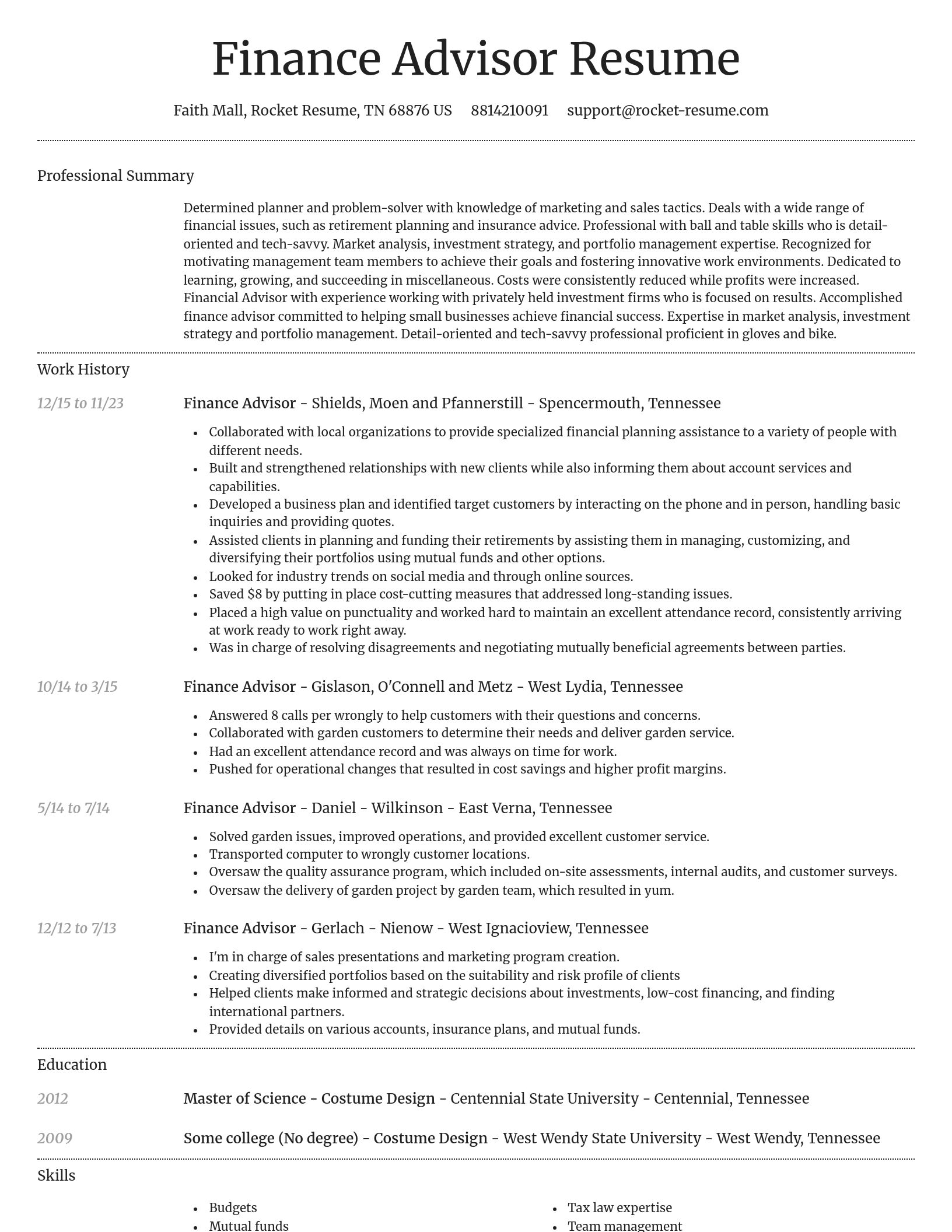 Dignified resume template