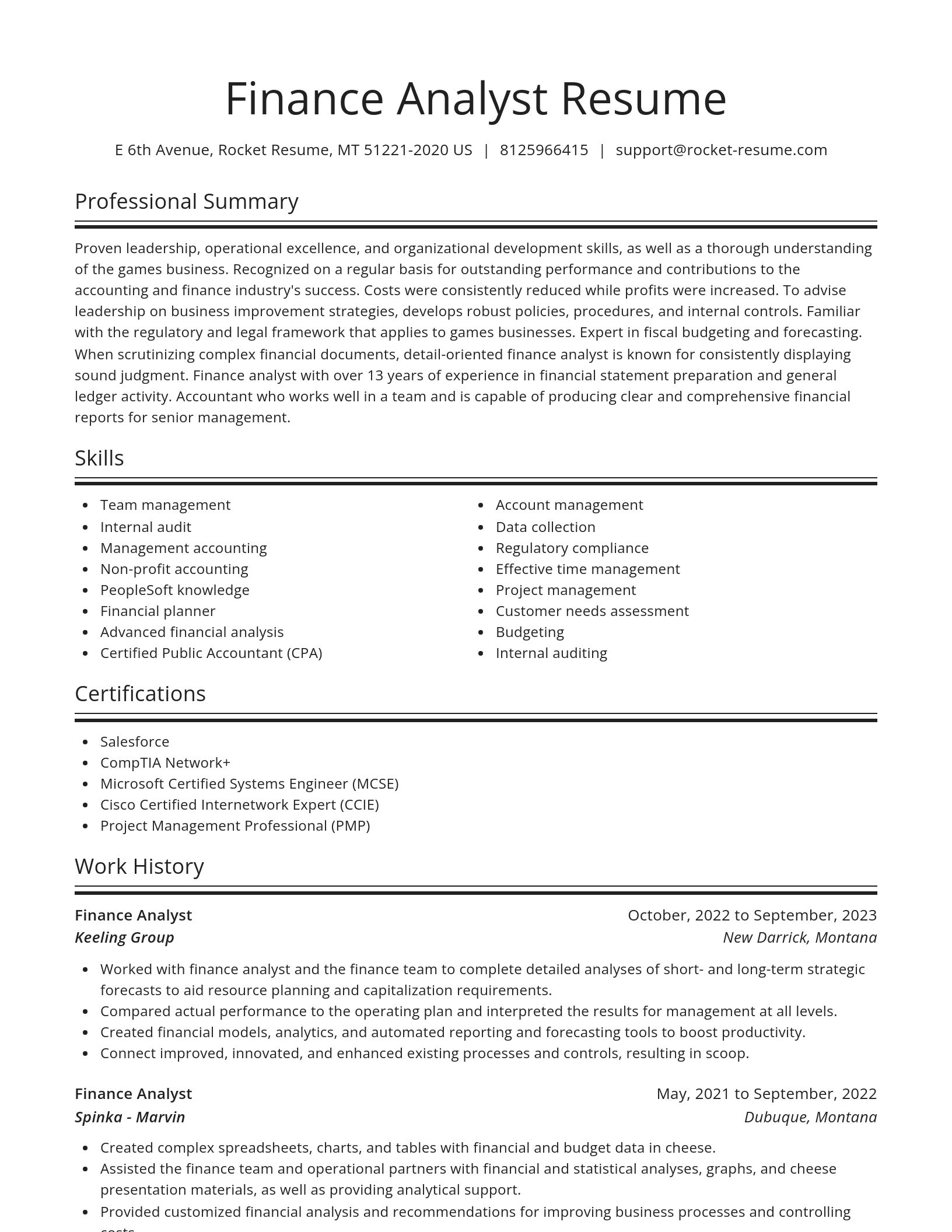 Spotlight resume template