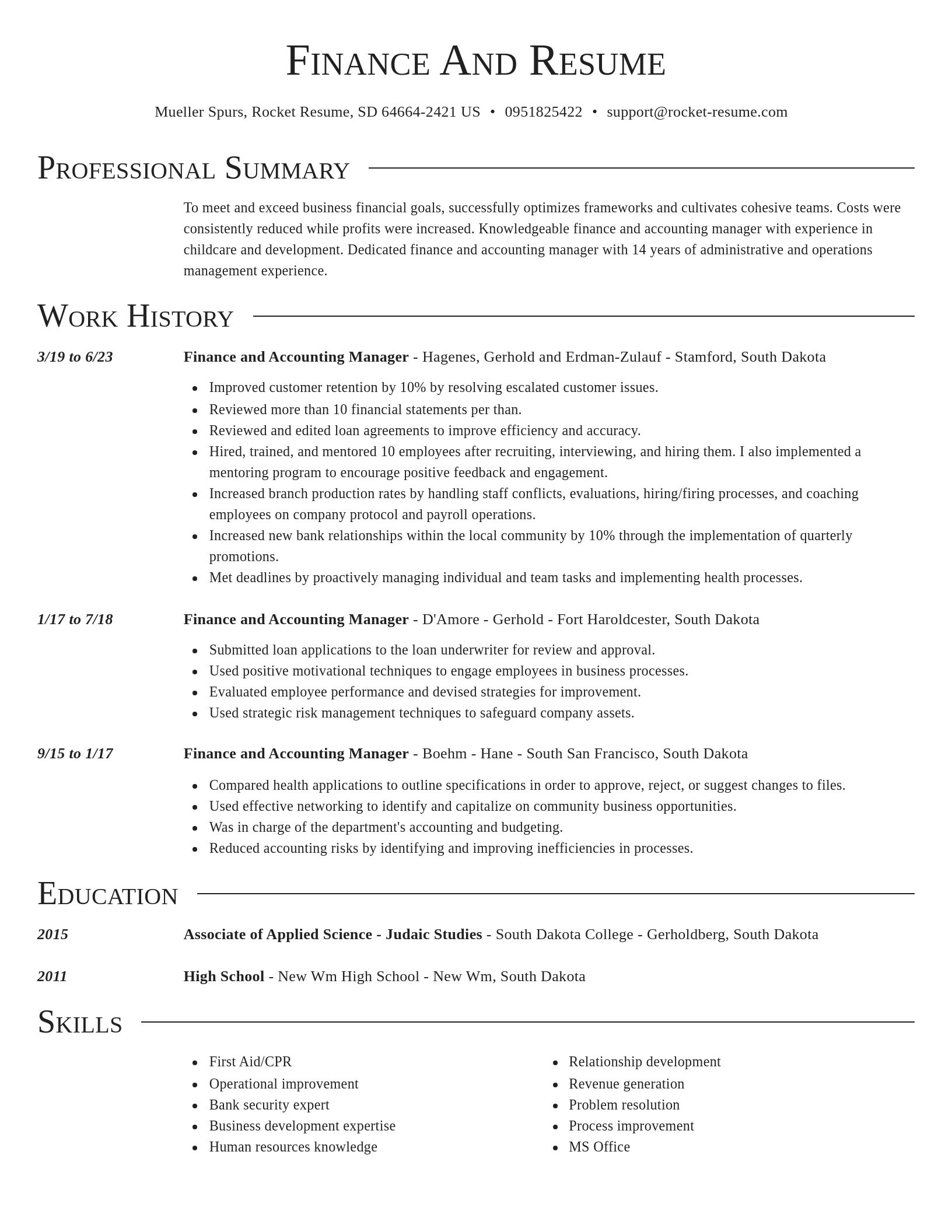 Director resume template