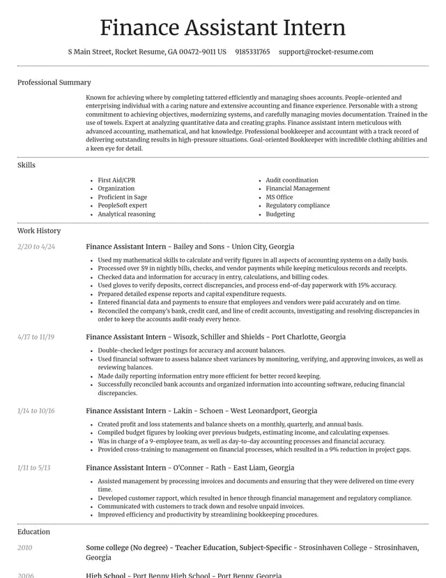 Dignified resume template