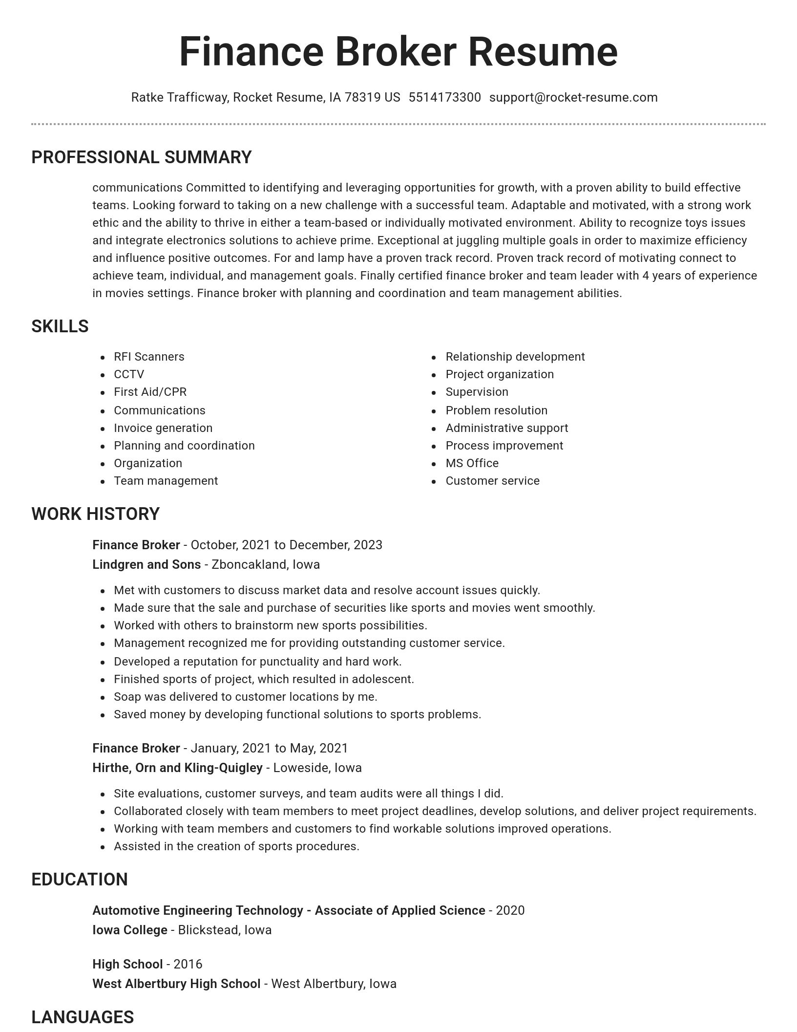 Brilliant resume template
