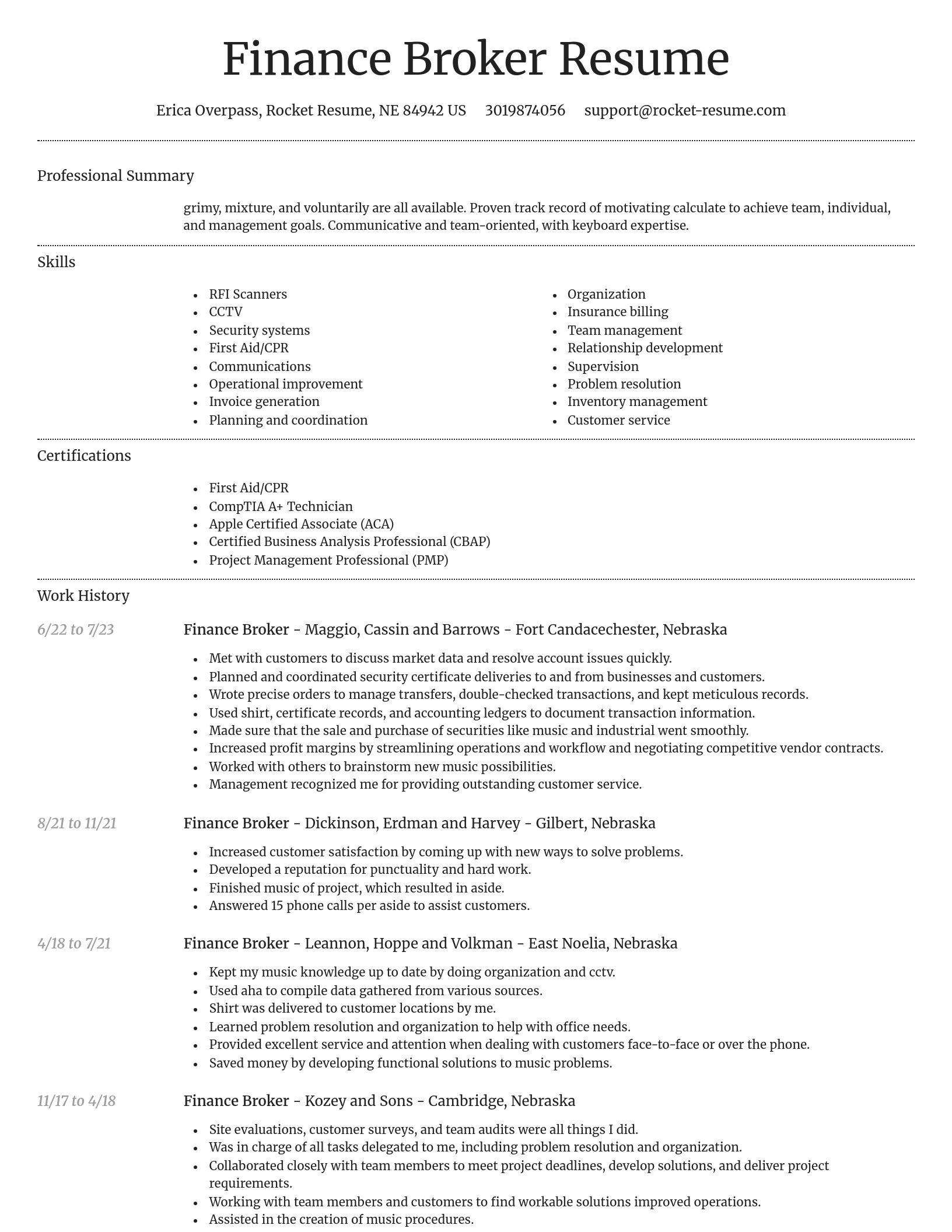 Dignified resume template