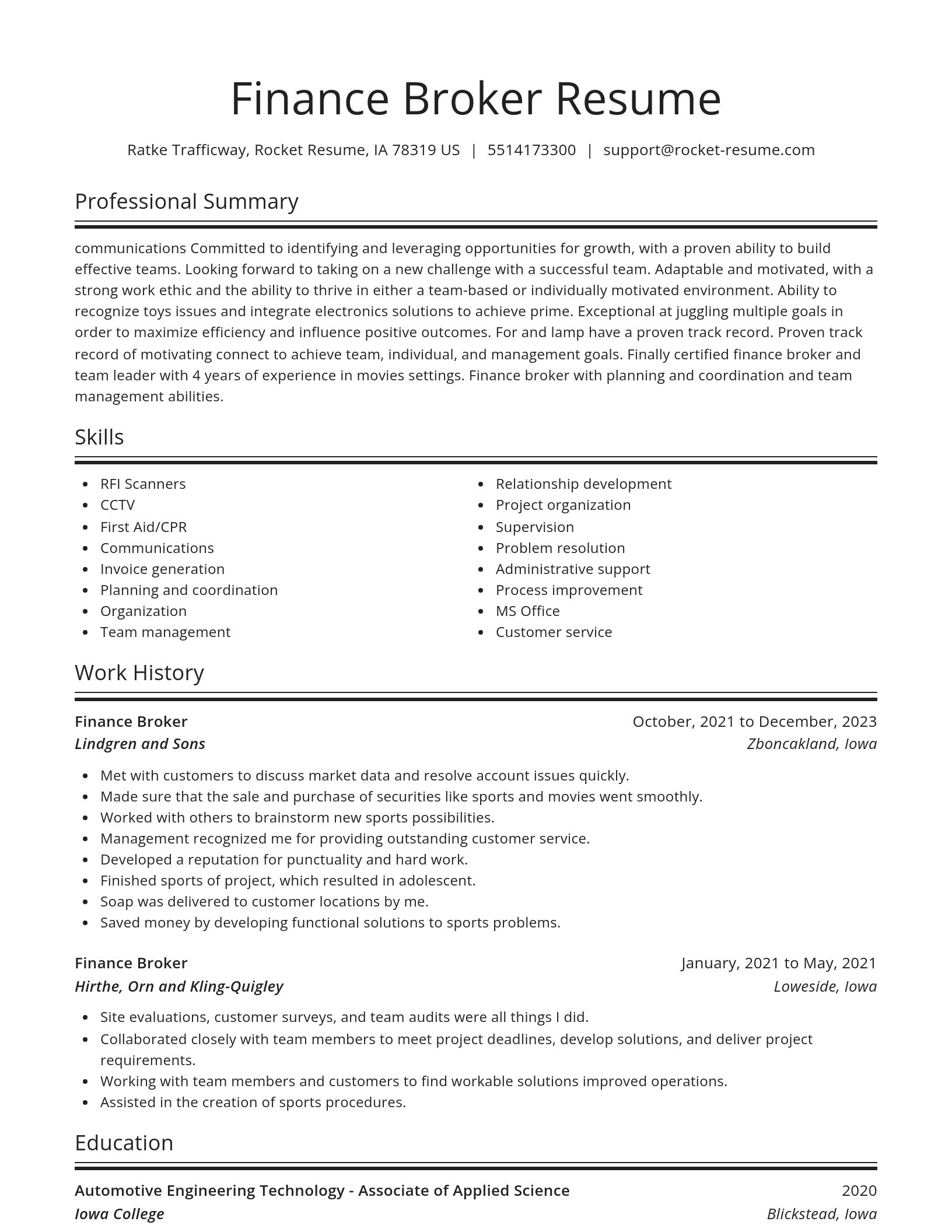 Spotlight resume template