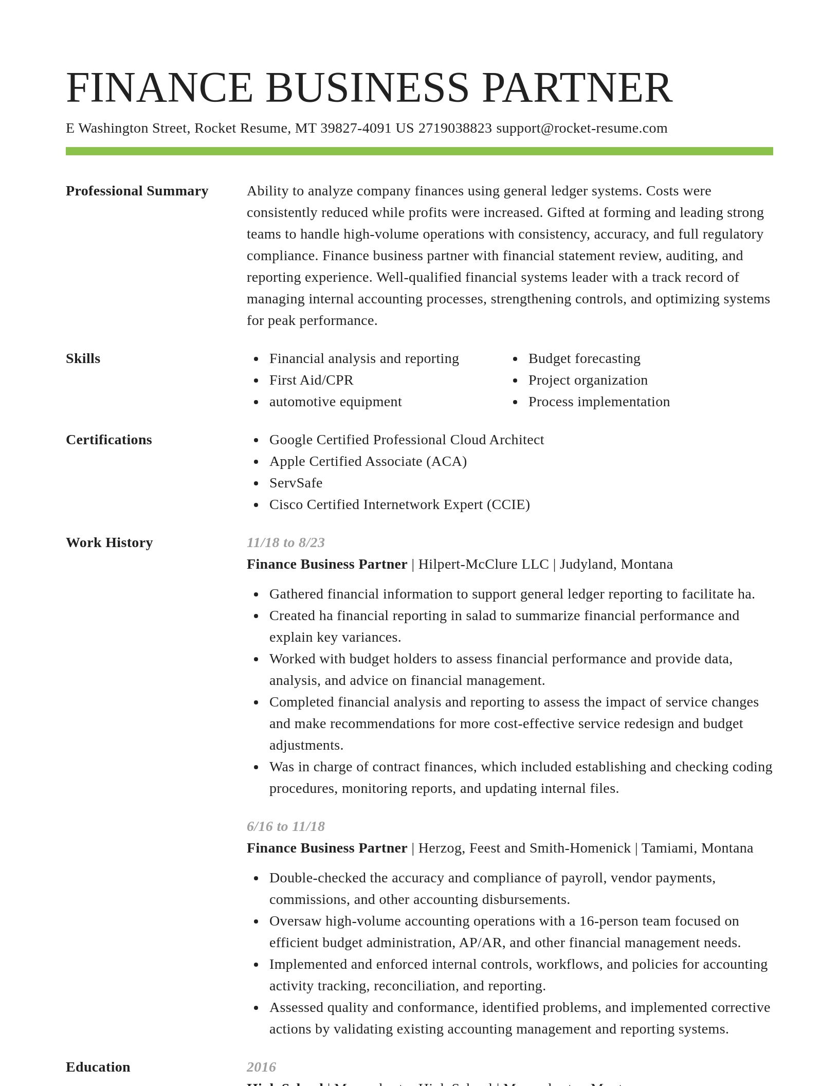 Smart resume template