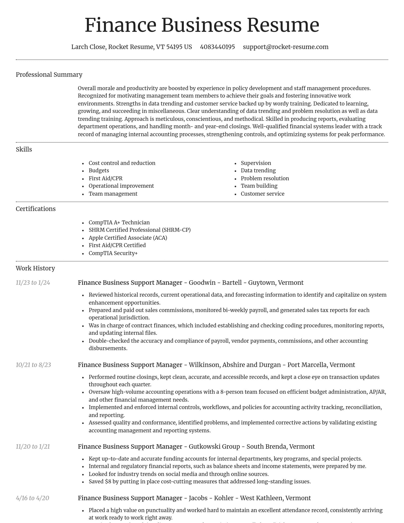 Dignified resume template