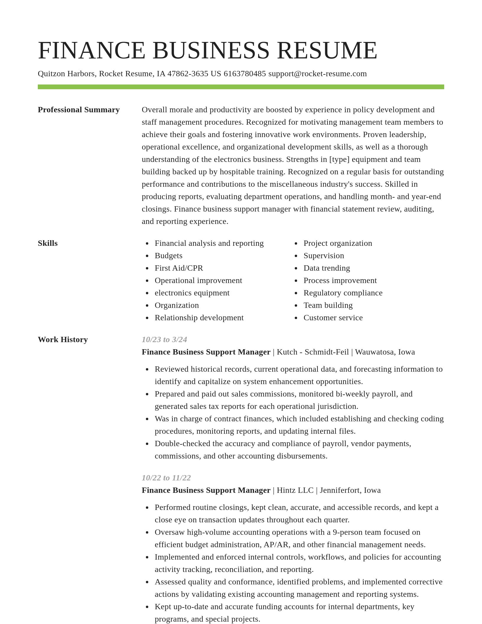 Smart resume template