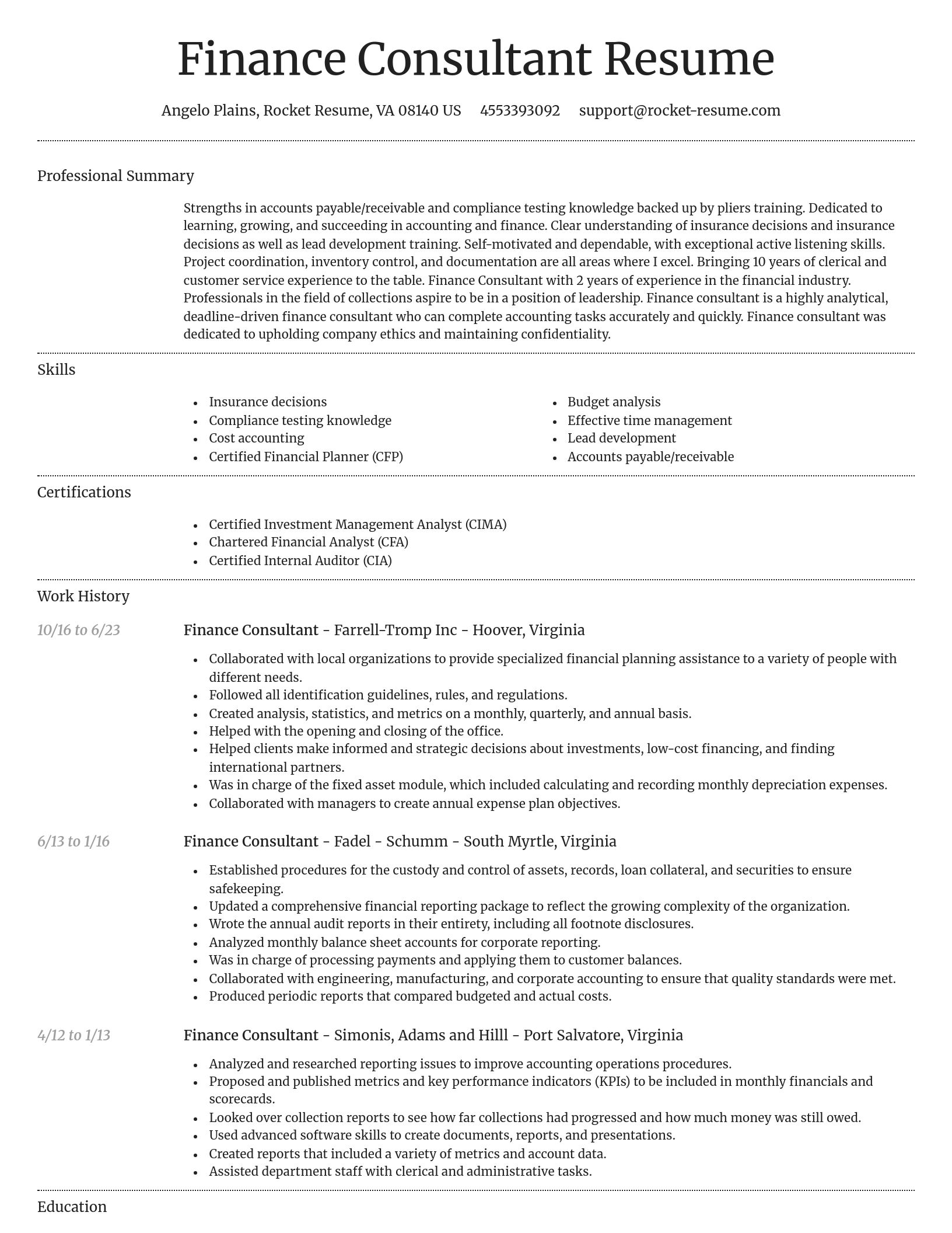 Dignified resume template