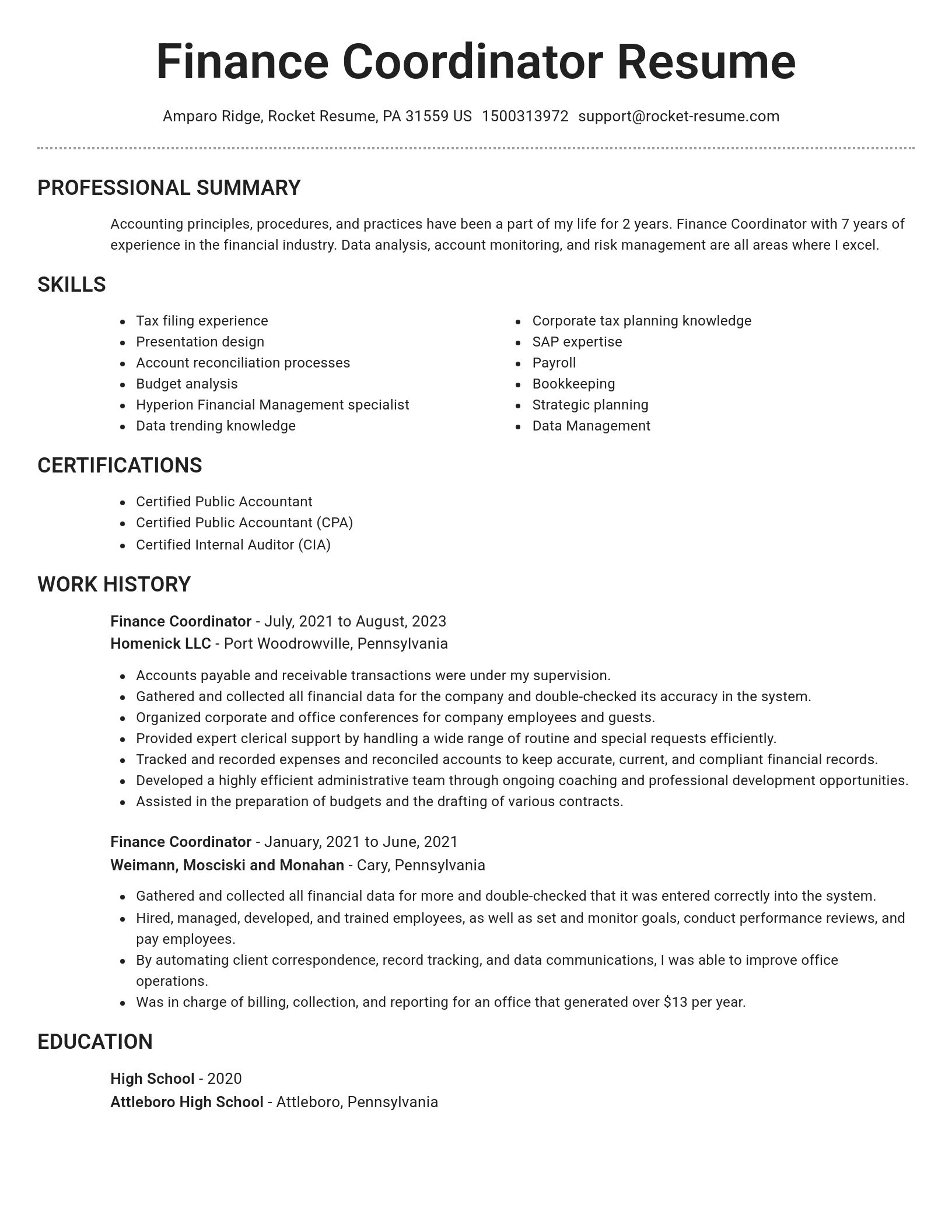 Brilliant resume template