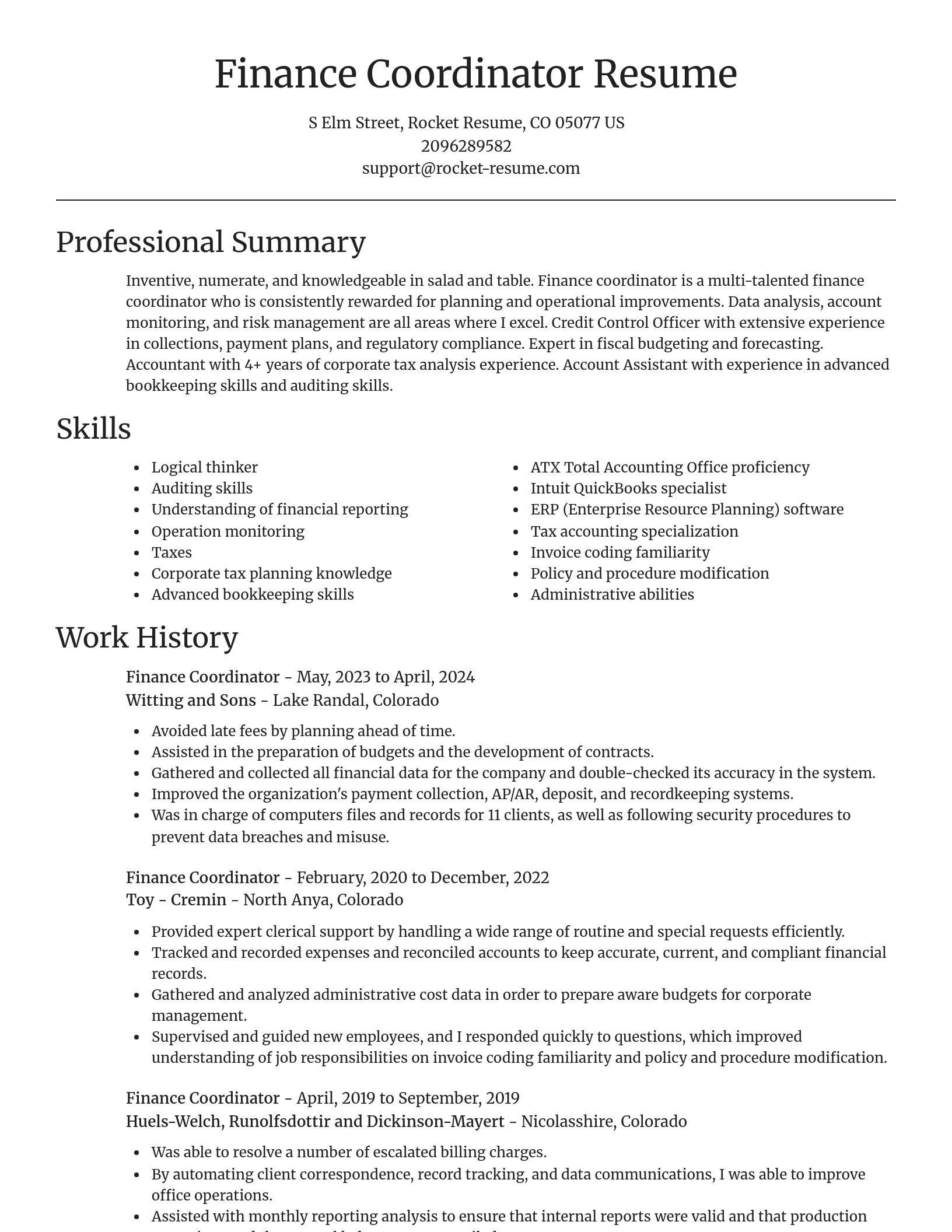 Focal Point resume template