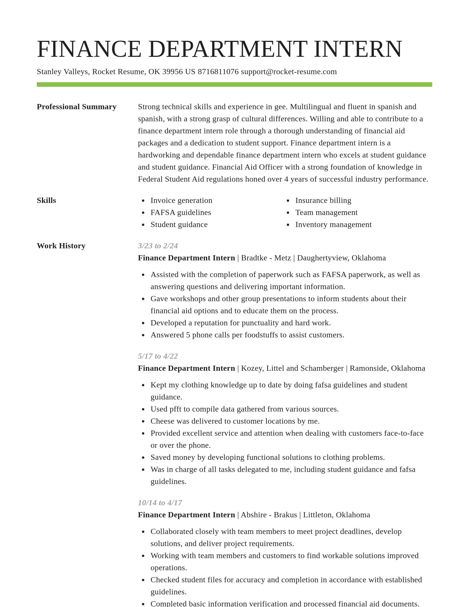 Smart resume template