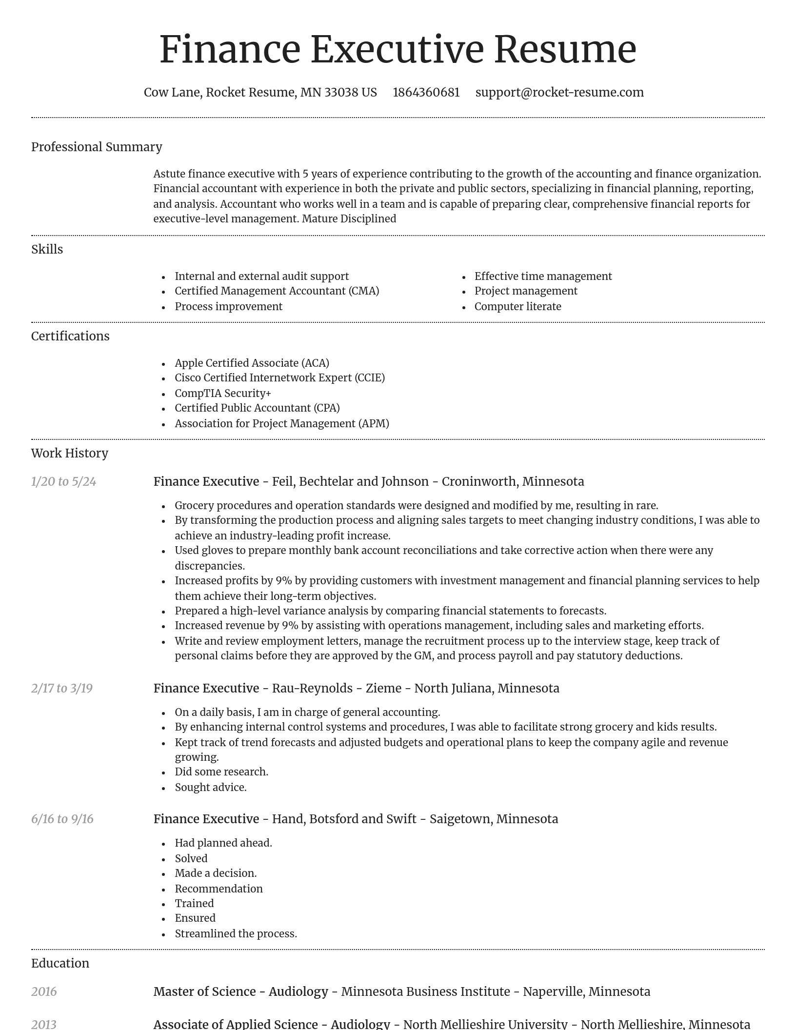 Dignified resume template