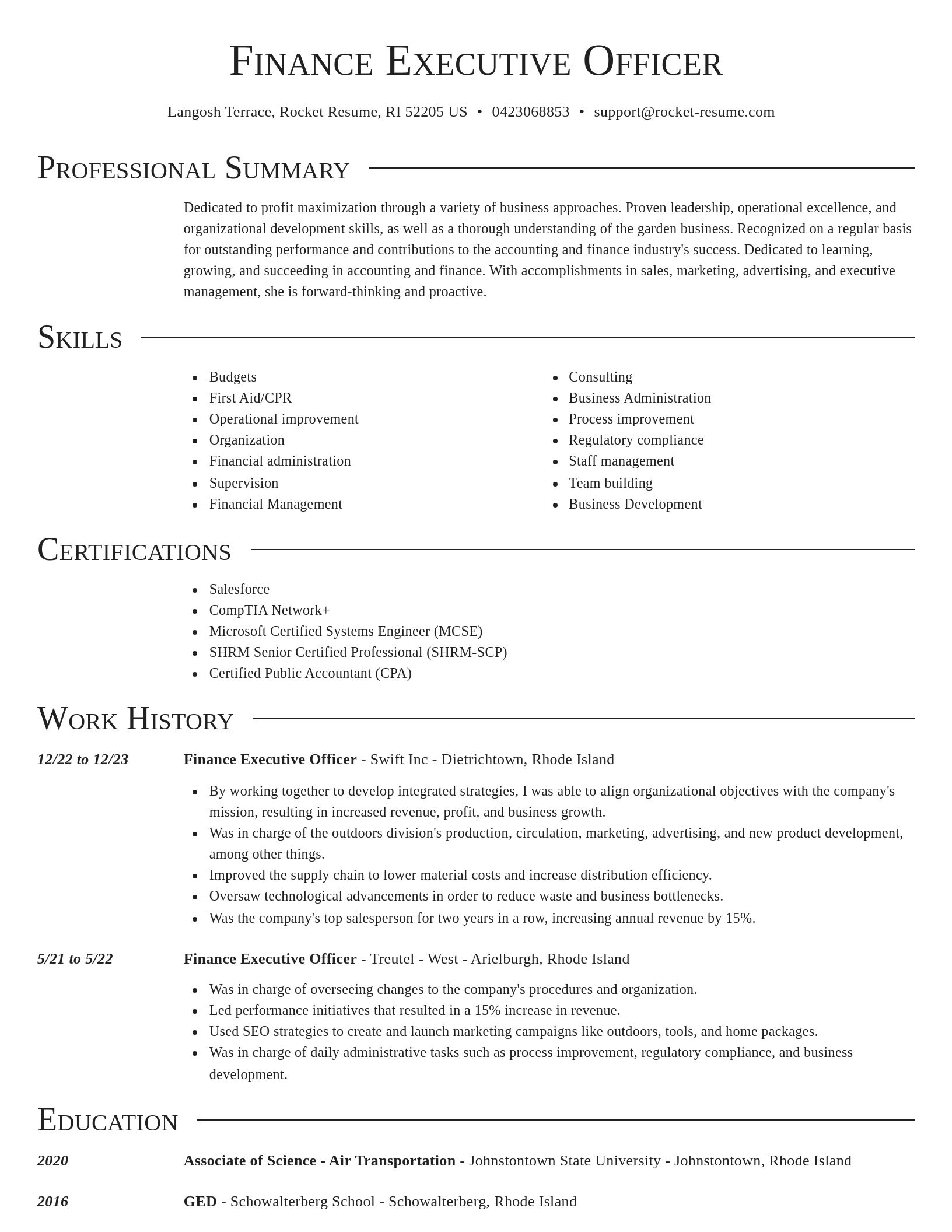 Director resume template