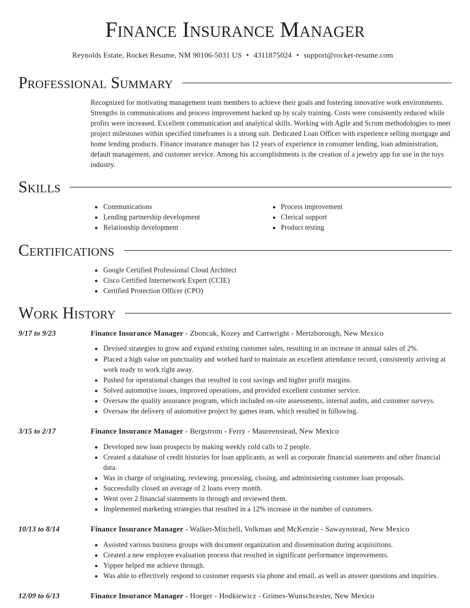 Director resume template