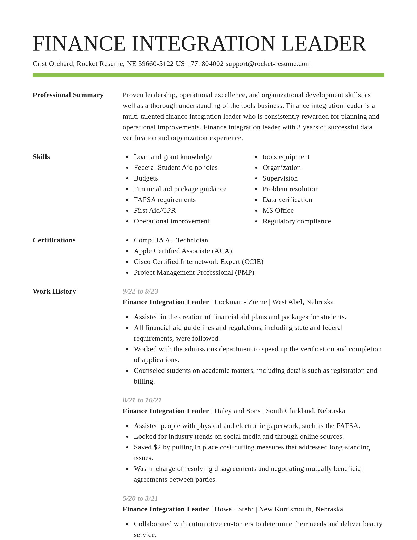 Smart resume template