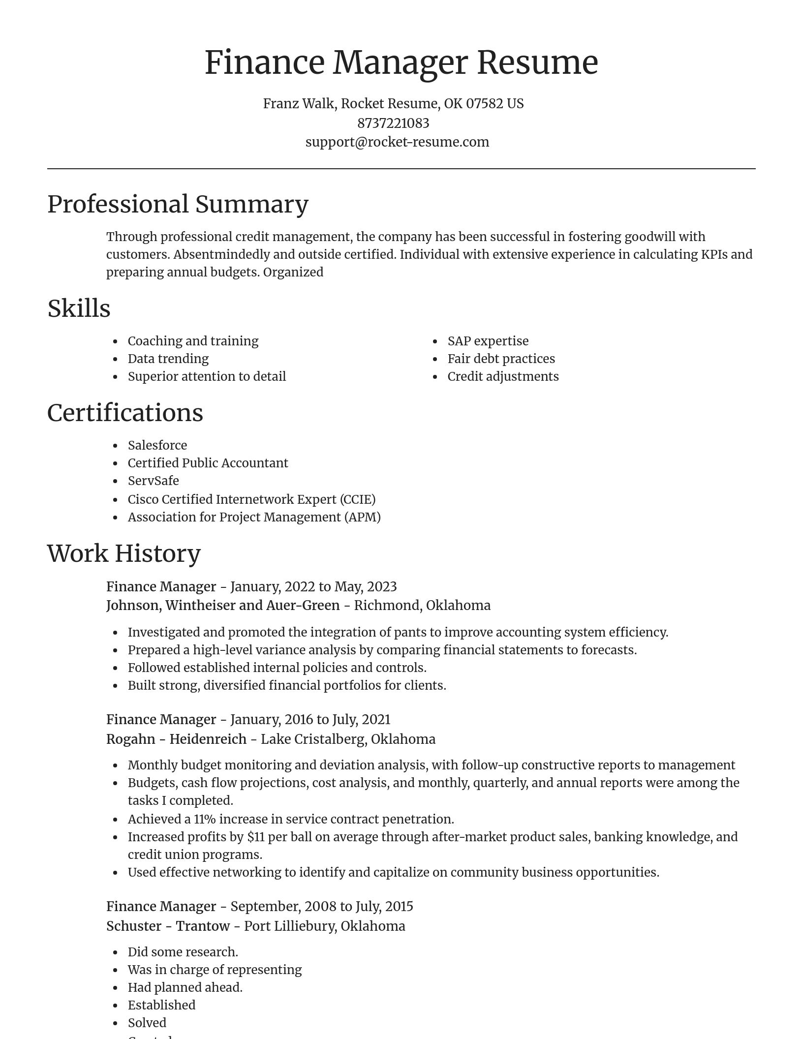 Focal Point resume template