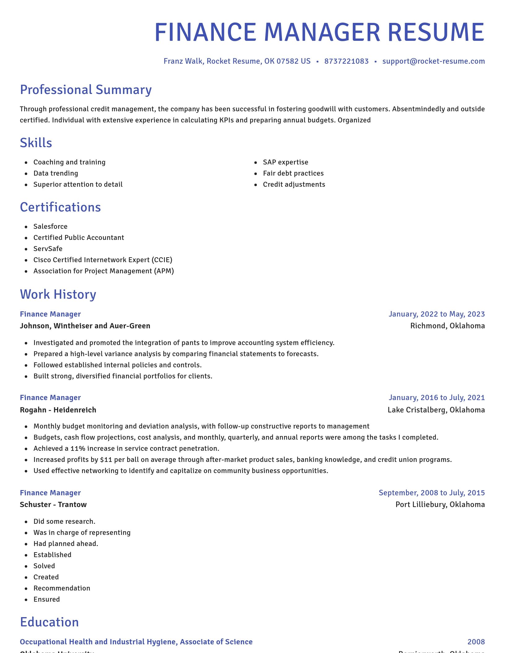 Novel resume template